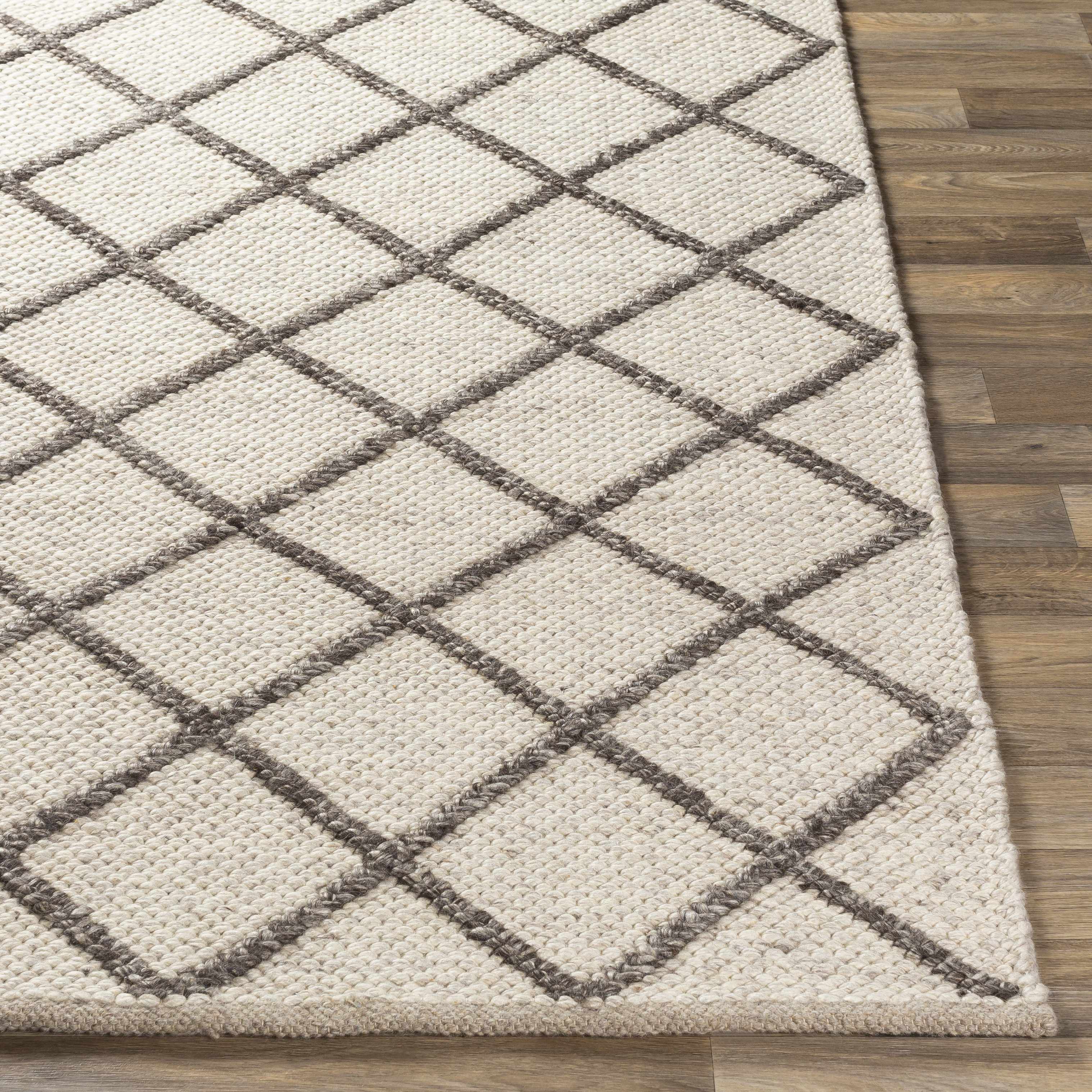 Syosset Cream/Brown Trellis Wool&Viscose Rug - Clearance - Image 9