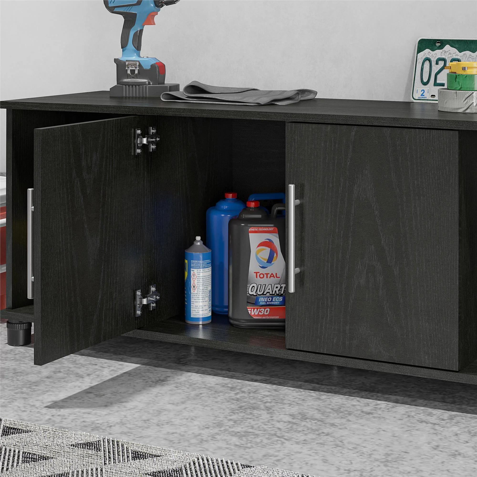 Systembuild Evolution Camberly - Shoe Storage Bench - Black Brown - Image 2