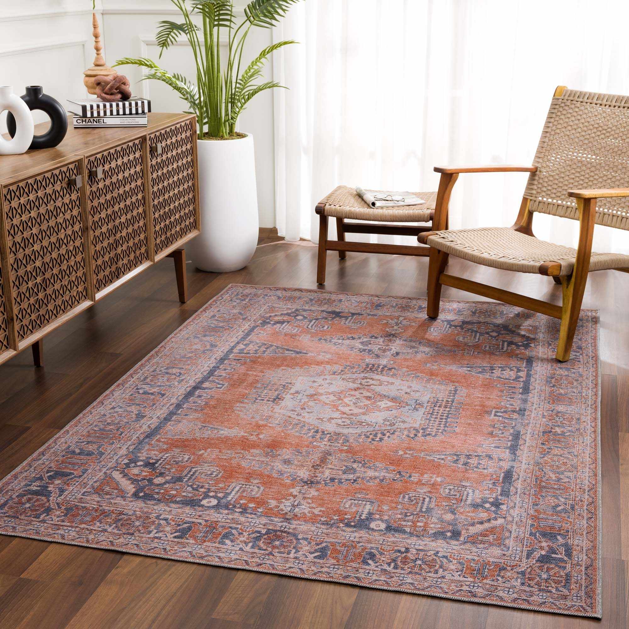 Taber Burnt Orange Persian Style Rug - Image 2
