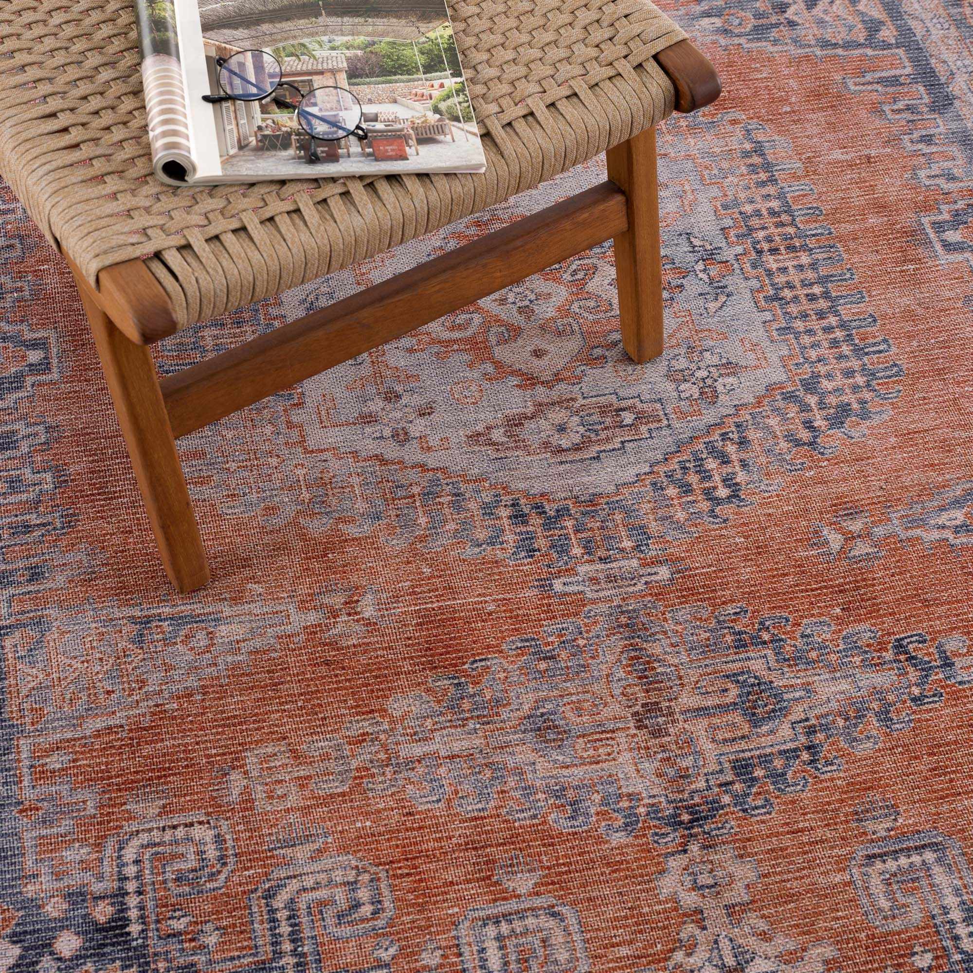 Taber Burnt Orange Persian Style Rug - Image 4