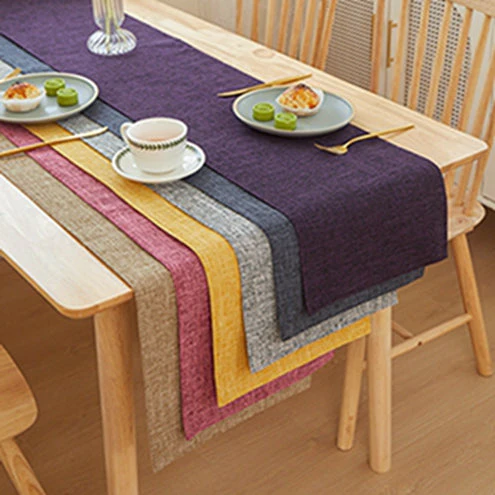 Table Cloth Flat Edges size 12"W x 71" L - Image 2