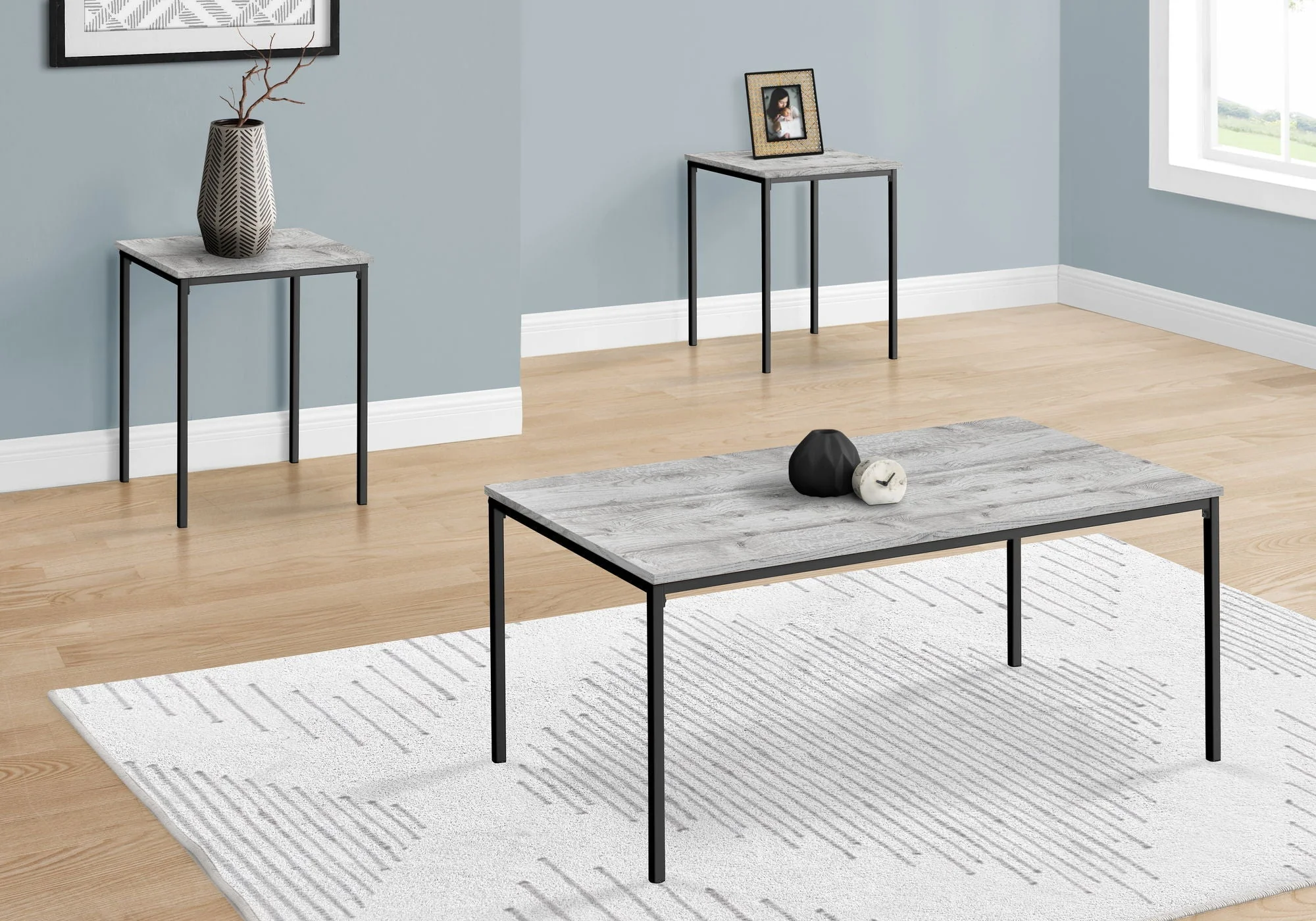 Table Set, Coffee, End, Contemporary, Modern (Set of 3) - Image 2