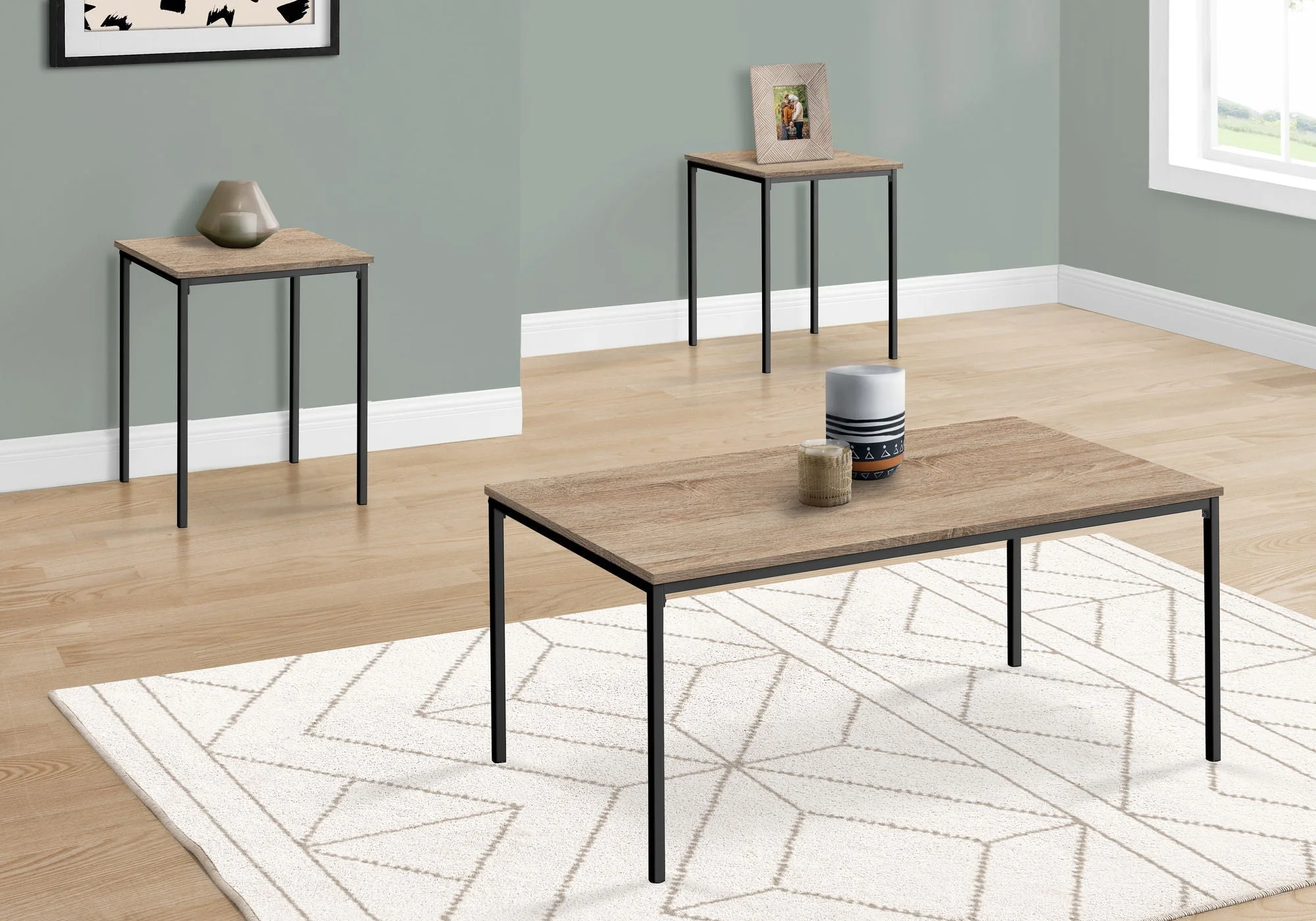 Table Set, Coffee, End, Contemporary, Modern (Set of 3) - Image 3