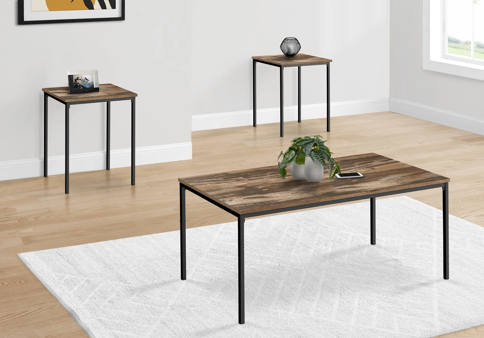 Table Set, Coffee, End, Contemporary, Modern (Set of 3) - Image 4