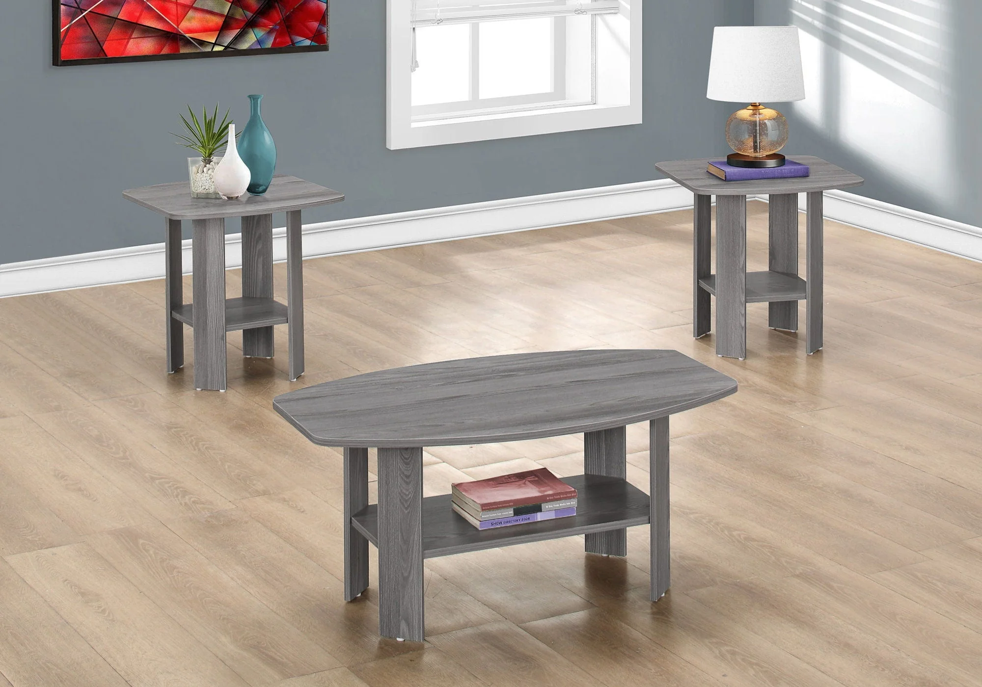 Table Set, Coffee, End, Side, Accent For Living Room (Set of 3) - Image 2
