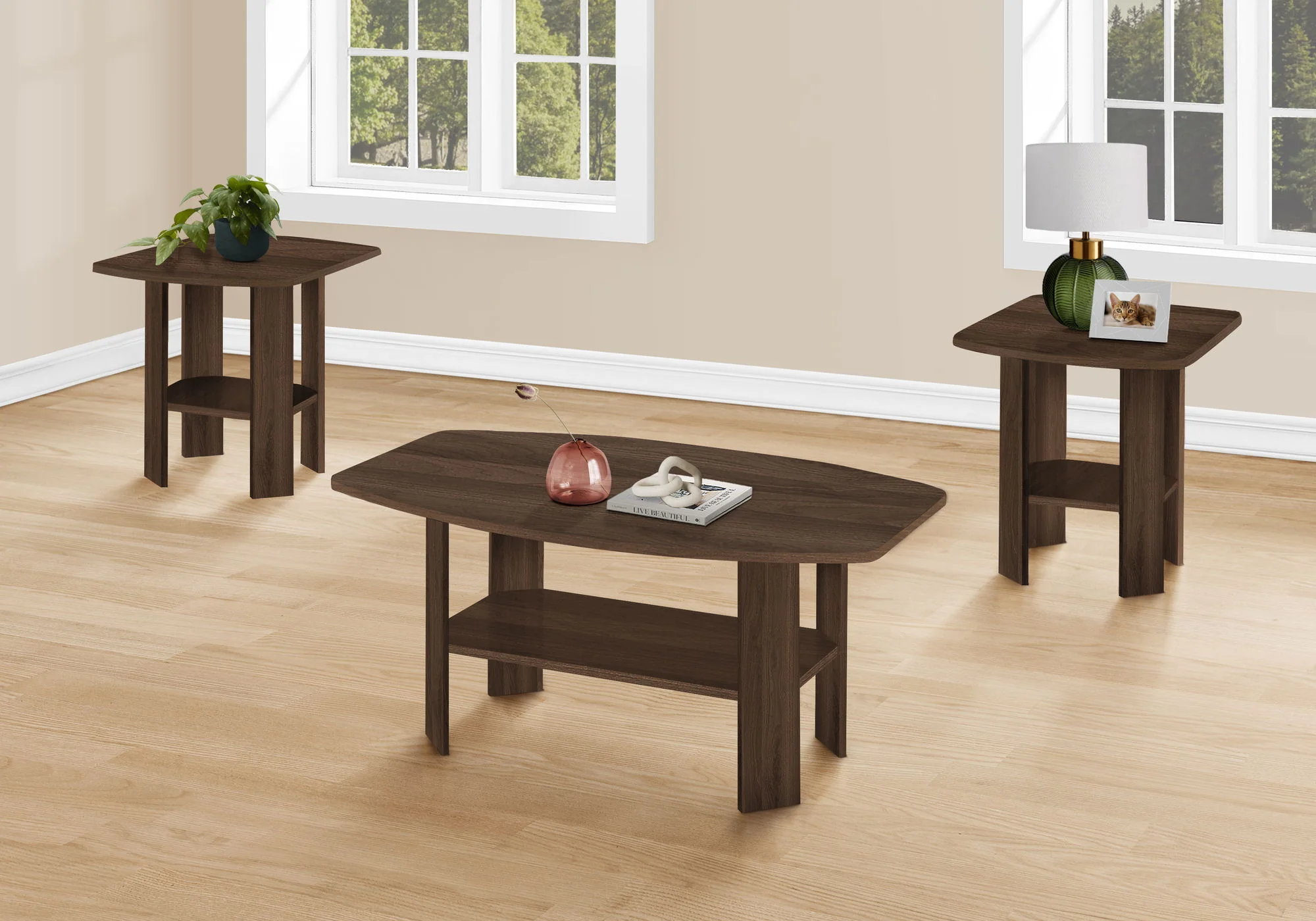 Table Set, Coffee, End, Side, Accent For Living Room (Set of 3) - Image 3