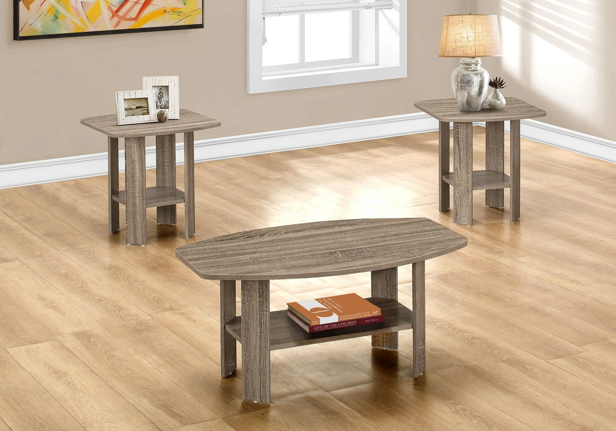 Table Set, Coffee, End, Side, Accent For Living Room (Set of 3) - Image 4