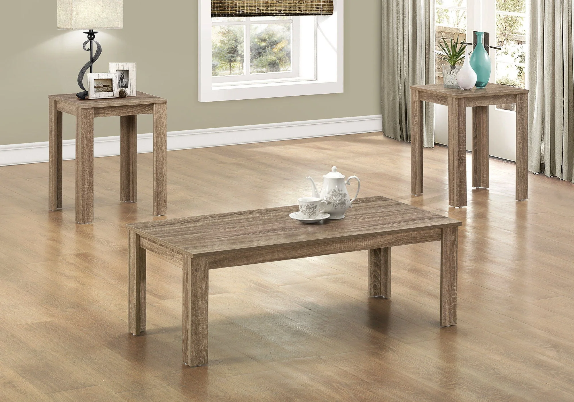 Table Set, Coffee, End, Side, Accent For Living Room Transitional (Set of 3) - Image 2