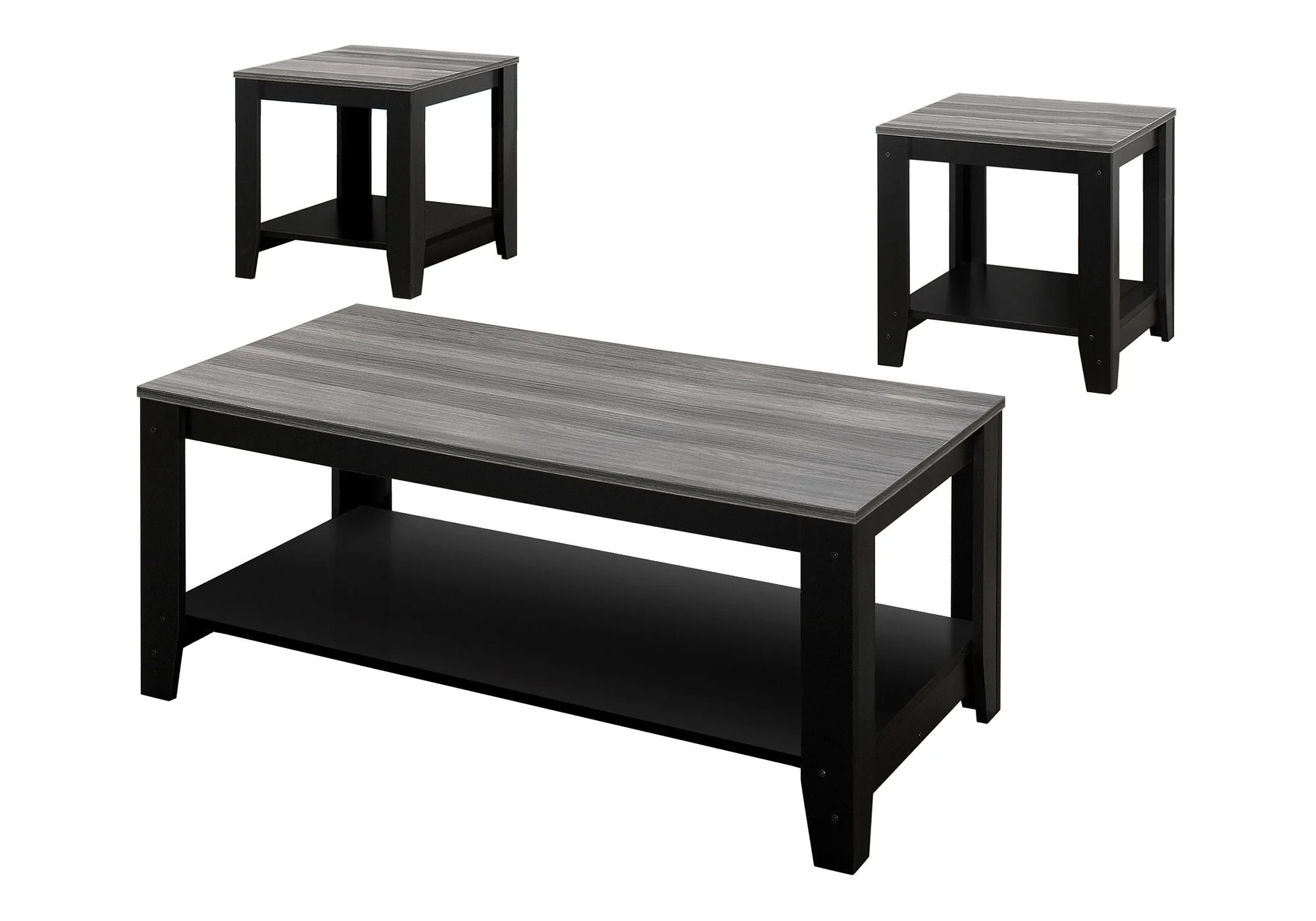 Table Set, Coffee, End, Side, Accent For Living Room Transitional (Set of 3) - Black - Image 4