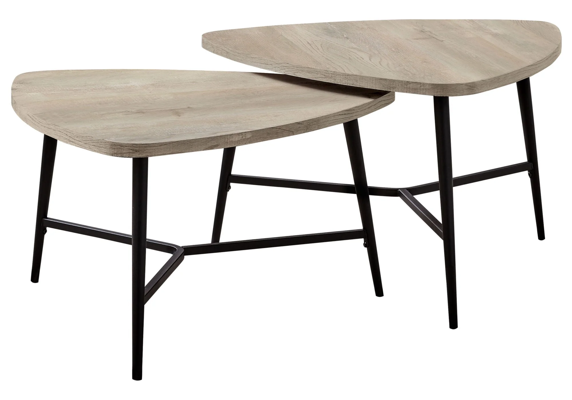 Table Set, Coffee, End, Side, Accent, Living Room / Beige Laminate, Contemporary, Modern (Set of 2) - Taupe - Image 2