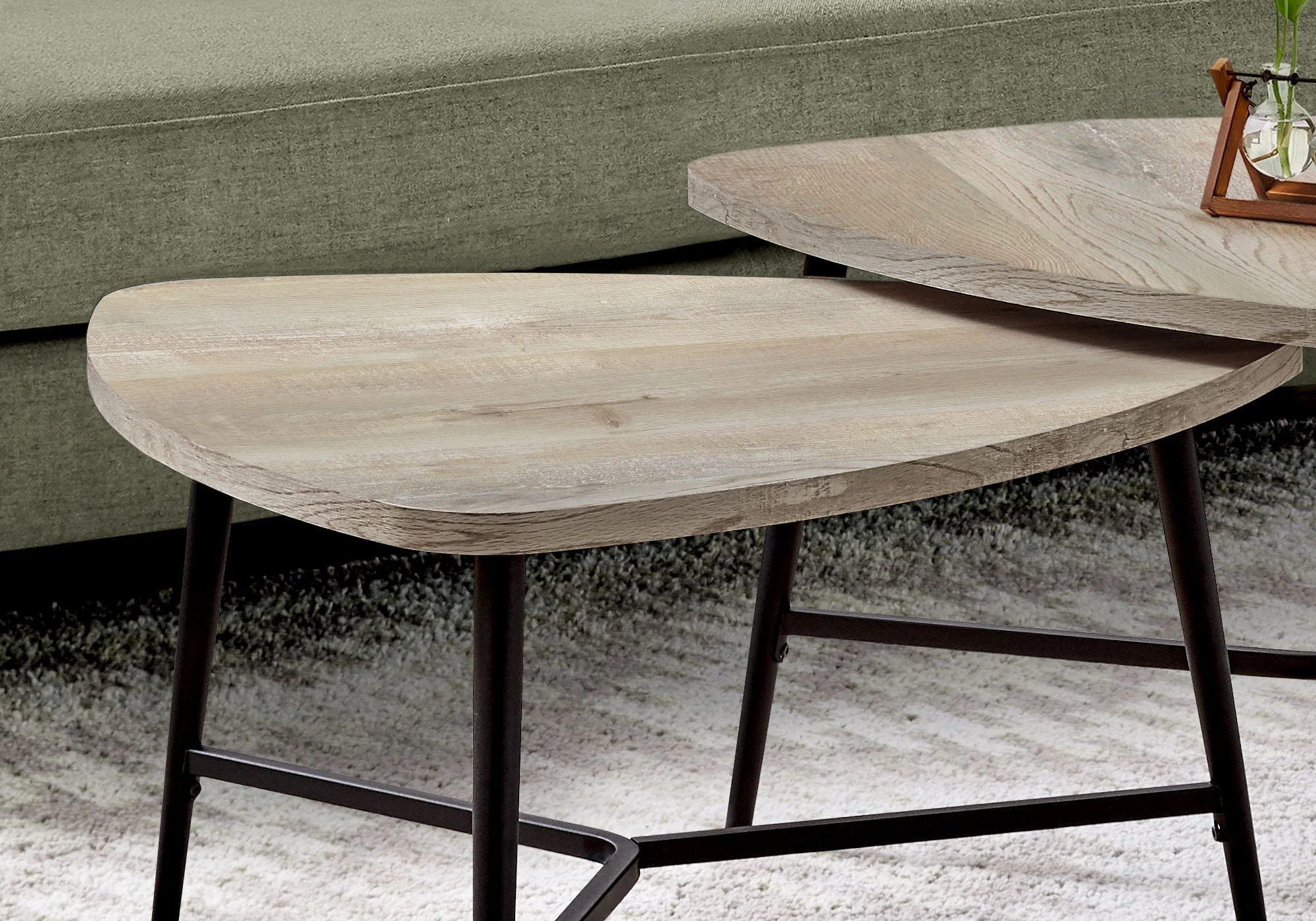 Table Set, Coffee, End, Side, Accent, Living Room / Beige Laminate, Contemporary, Modern (Set of 2) - Taupe - Image 3