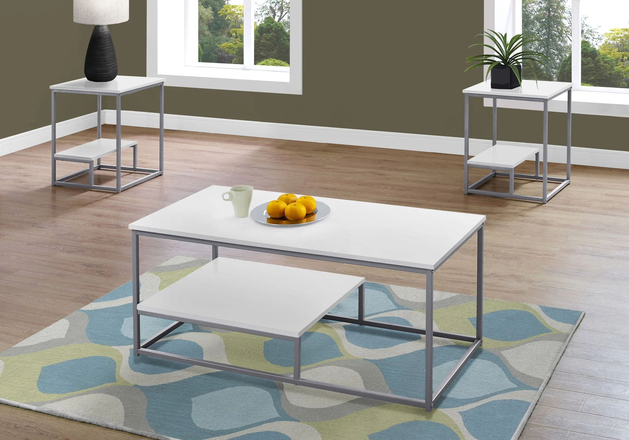 Table Set, Coffee, End, Side, Accent, Living Room, Contemporary & Modern (Set of 3) - Image 2