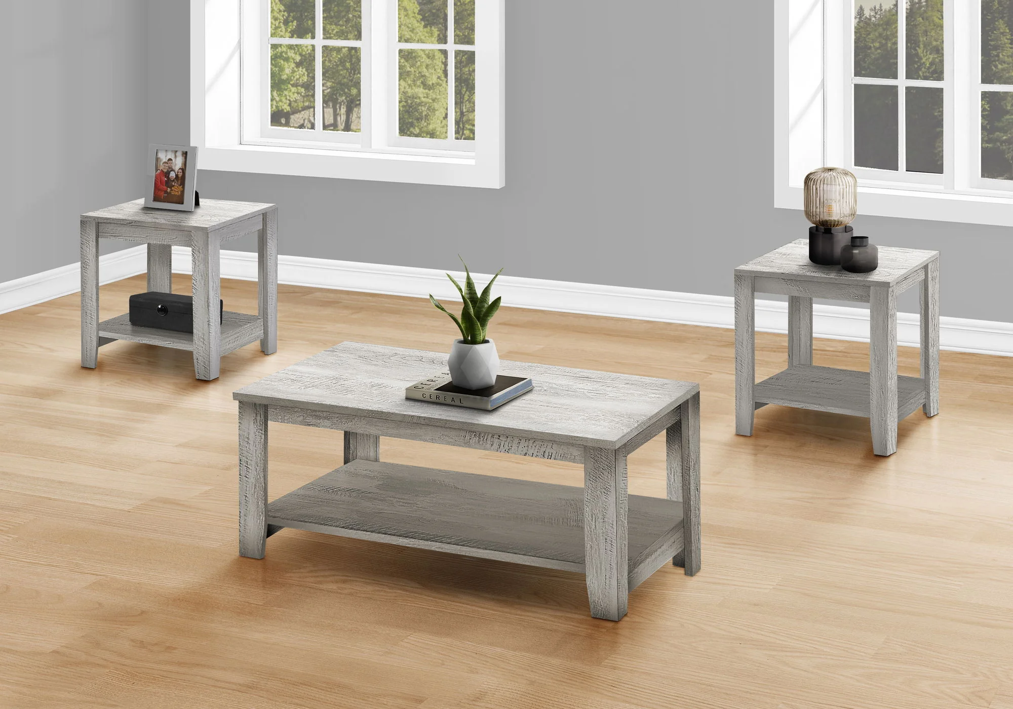 Table Set, Coffee, End, Side, Accent, Living Room, Transitional (Set of 3) - Image 2