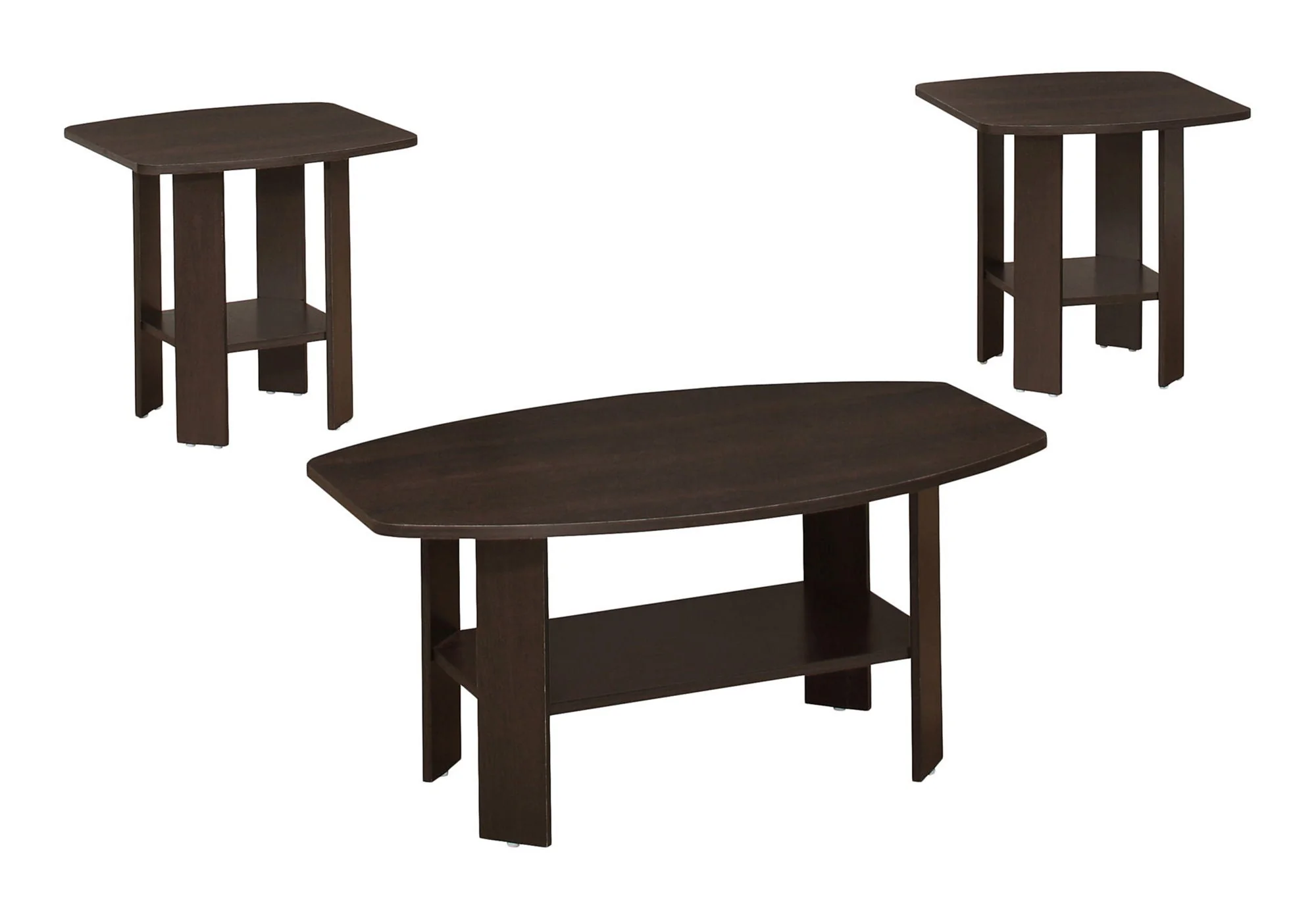 Table Set: Coffee, End, Side, Accent, Living Room, Transitional (Set of 3) - Espresso - Image 4