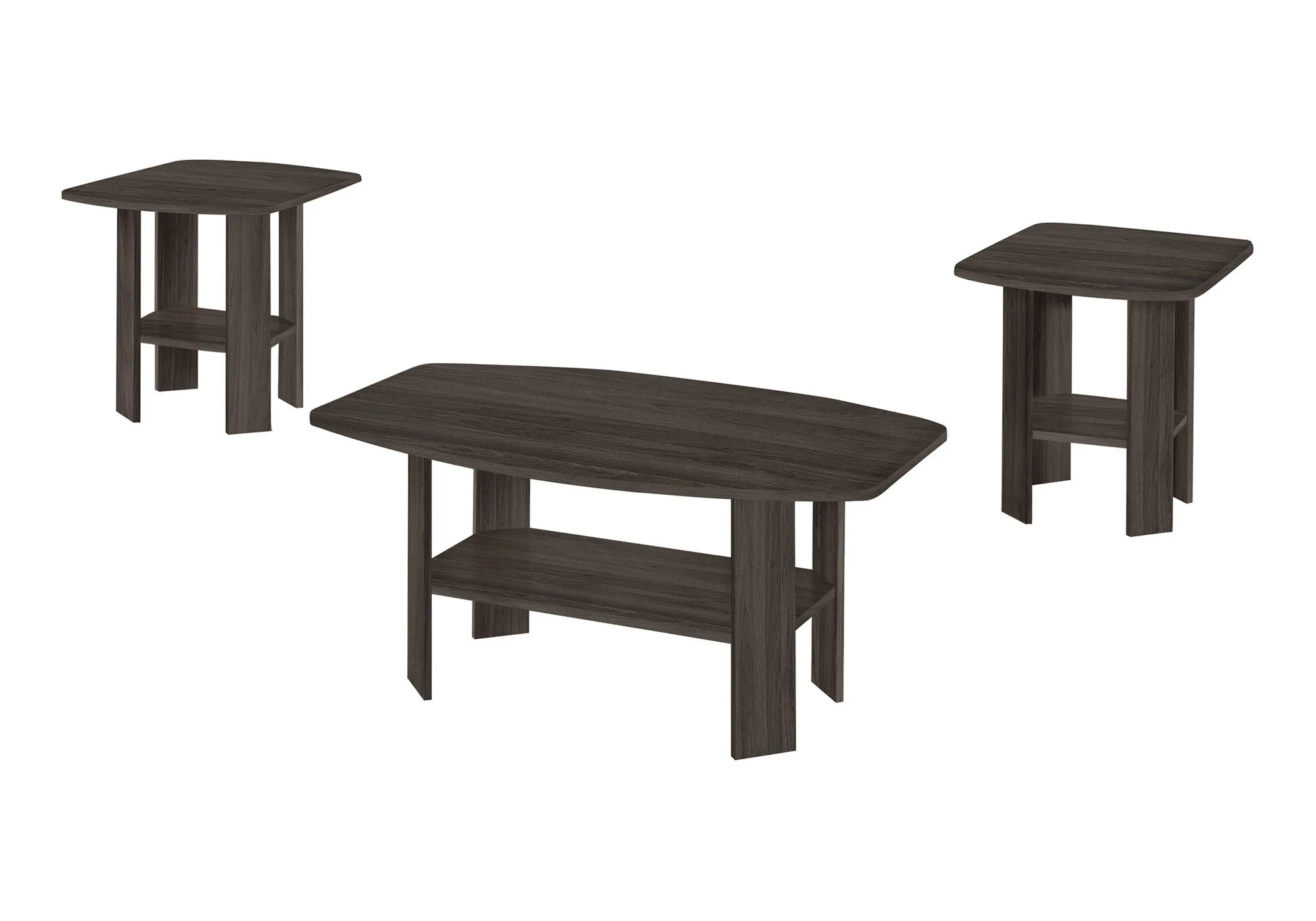 Table Set: Coffee, End, Side, Accent, Living Room, Transitional (Set of 3) - Oak - Image 4