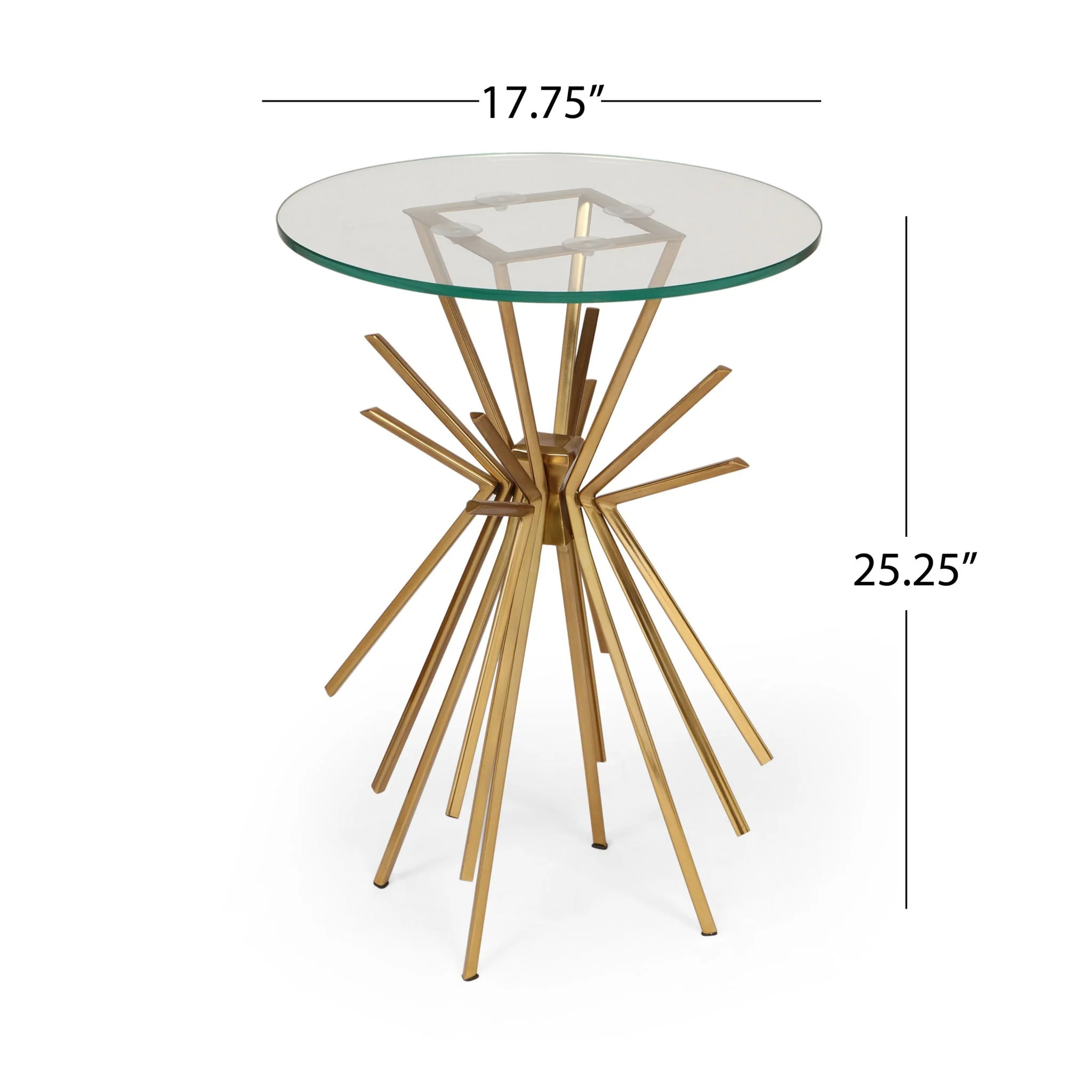 Table With Sunburst Design - Gold - Image 2