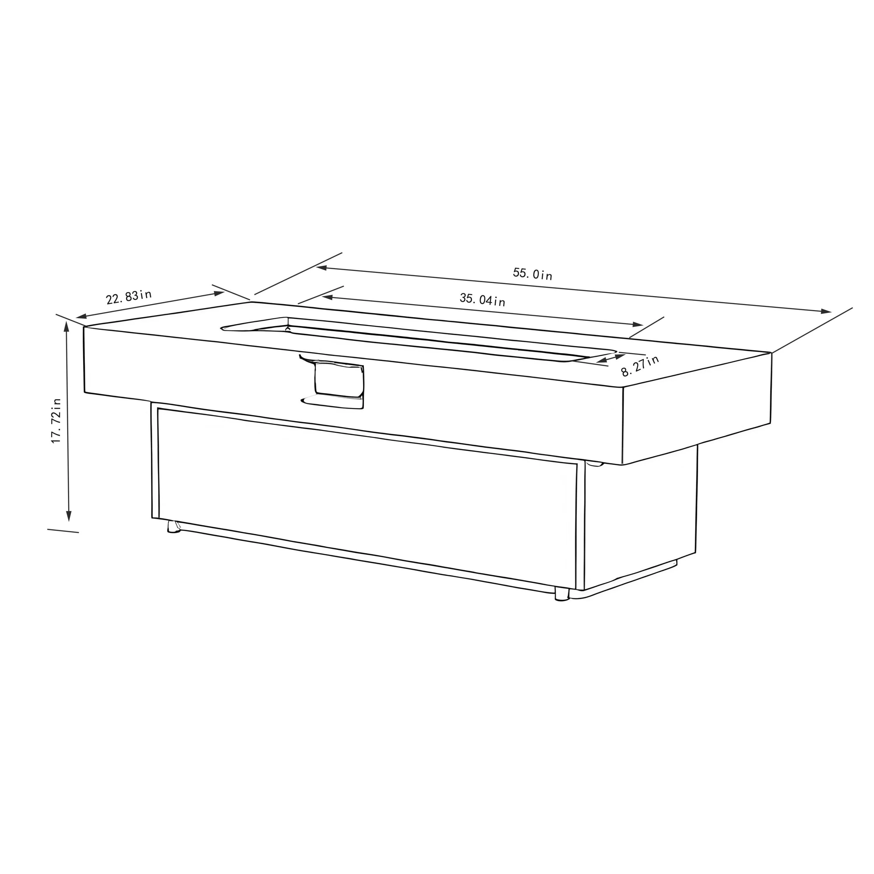 Tabletop Propane Fire Pits 55 x 23 in, 50,000 BTU Outdoor Firepit Table - Image 11