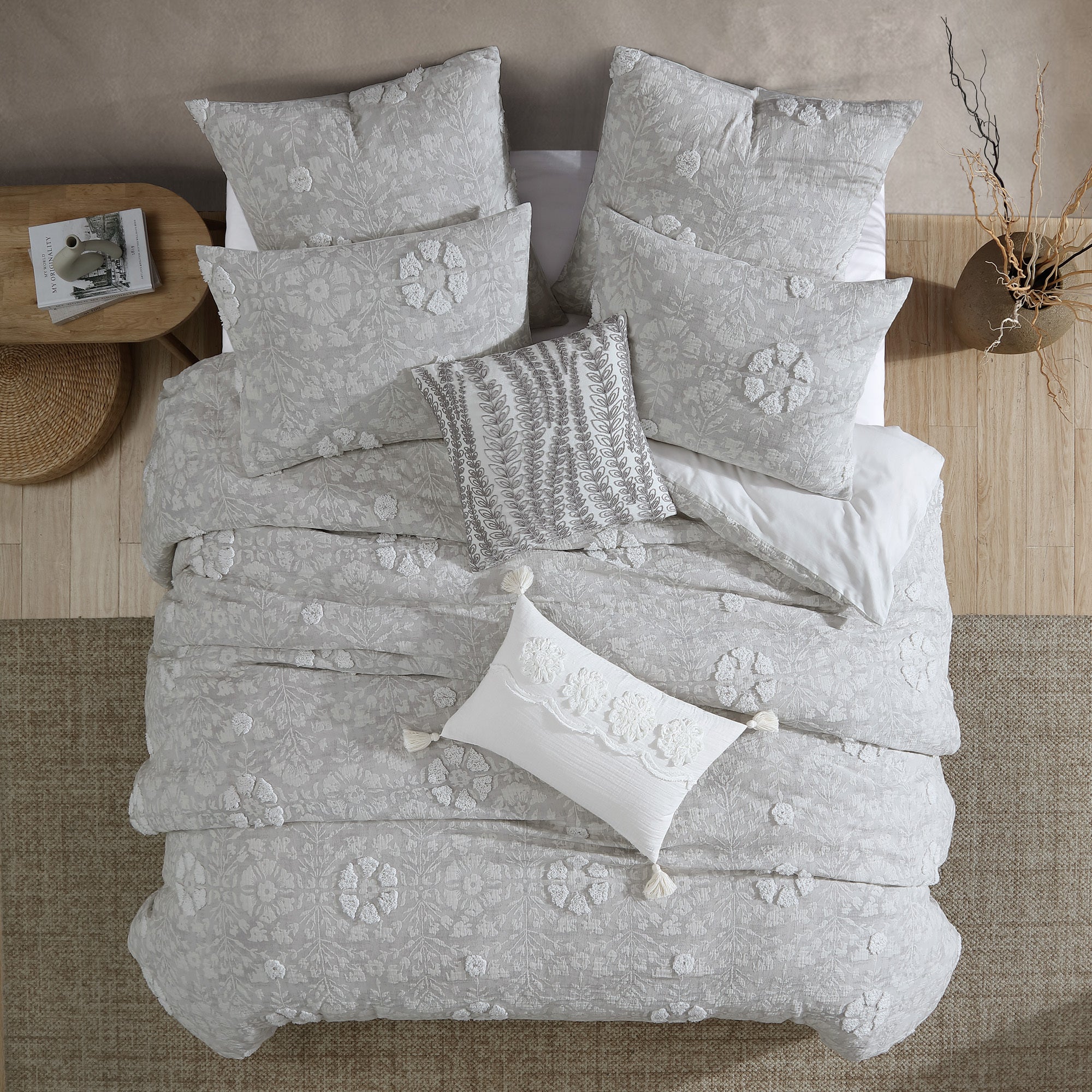 Tacey 5 Pc Textured Woven Jacquard Comforter Set - Image 7