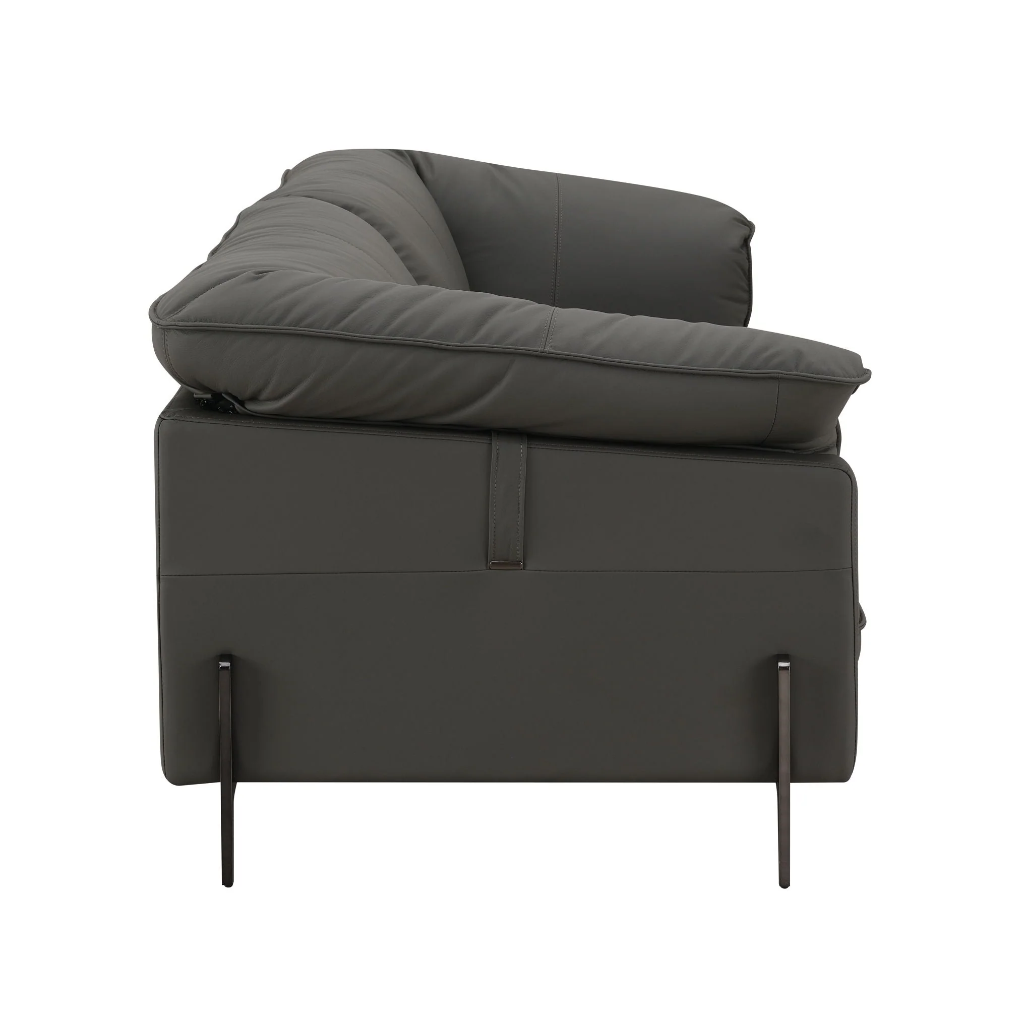 Tadi - Top Grain Leather Sofa - Black - Image 2