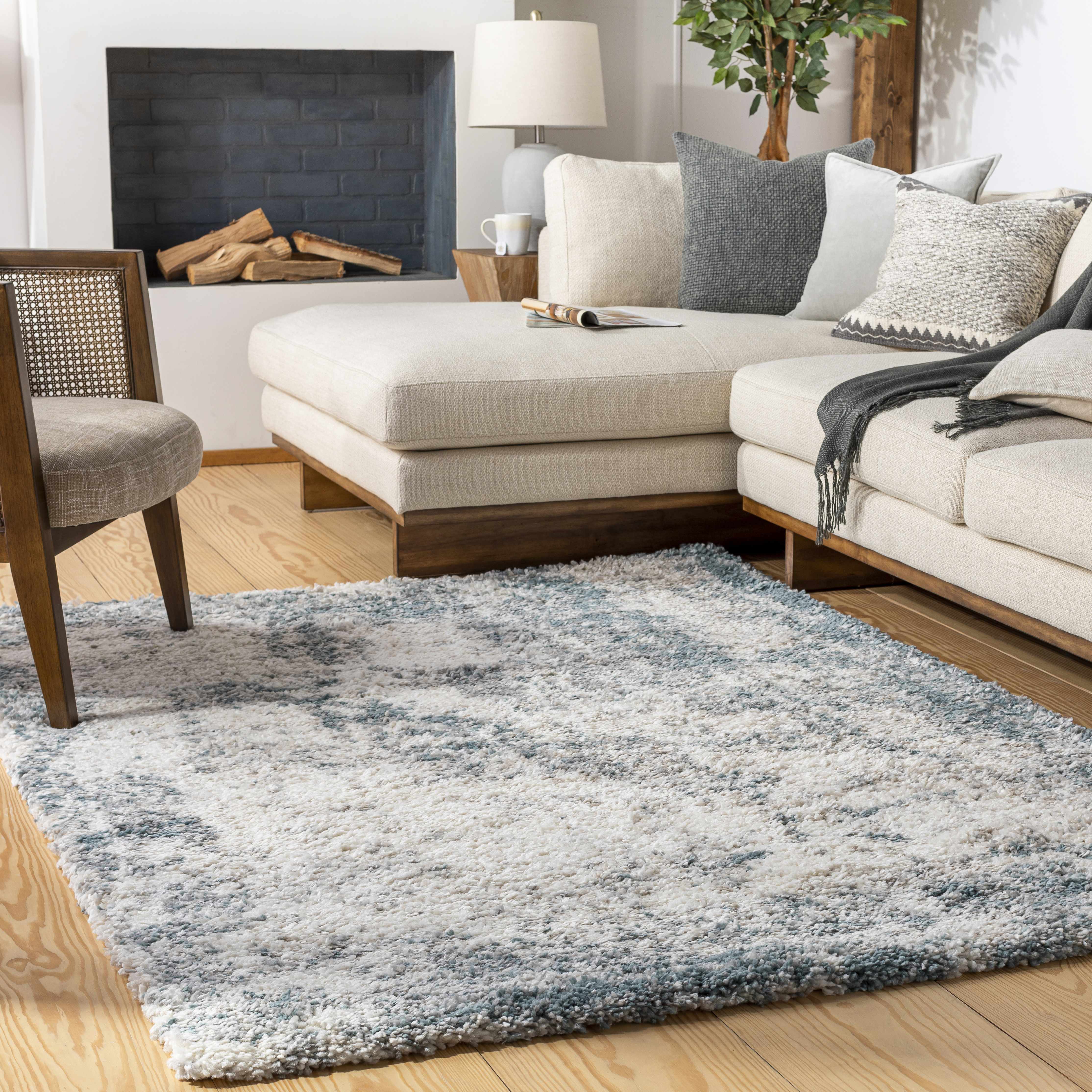Tagas Abstract Gray Plush Rug - Image 2