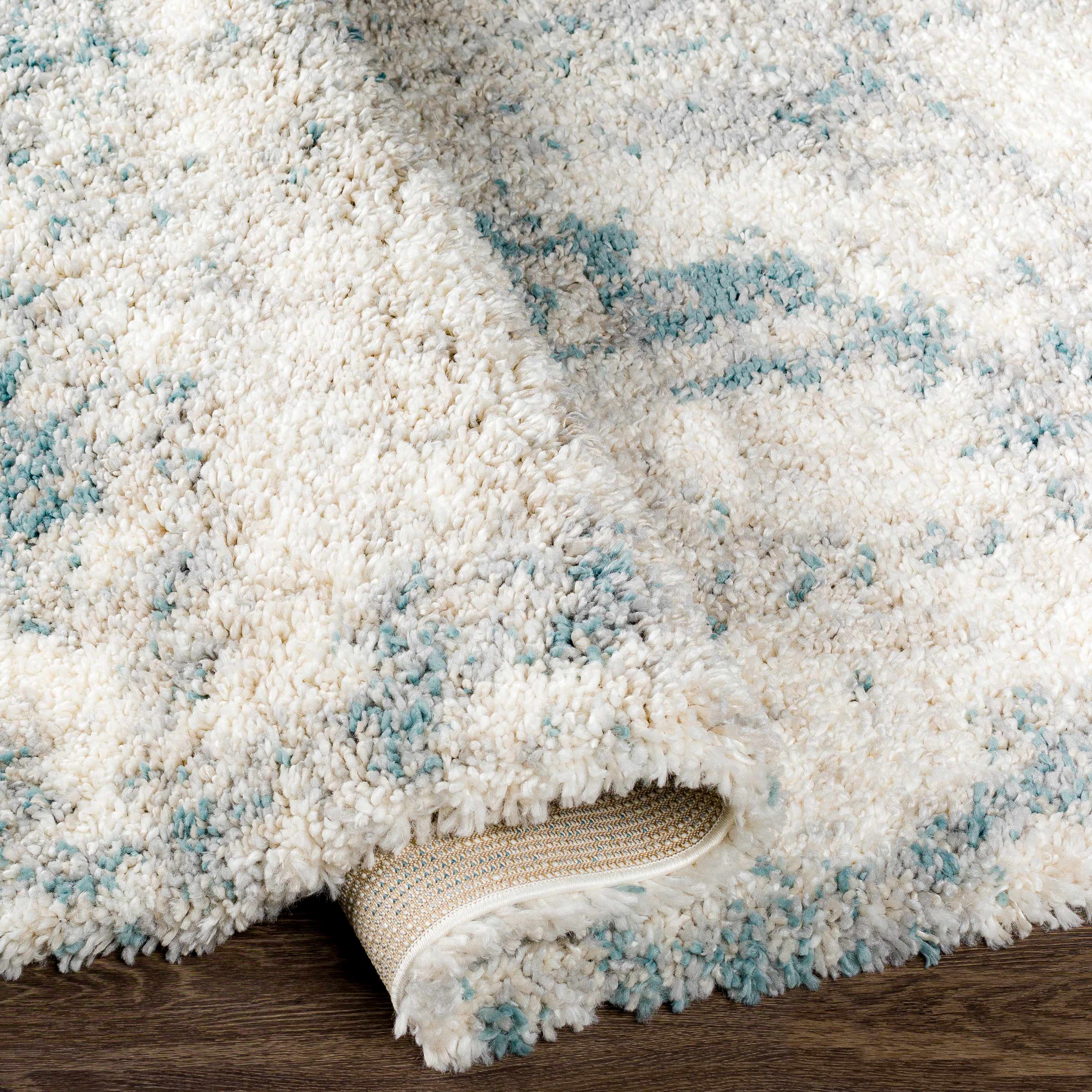Tagas Abstract Gray Plush Rug - Image 4