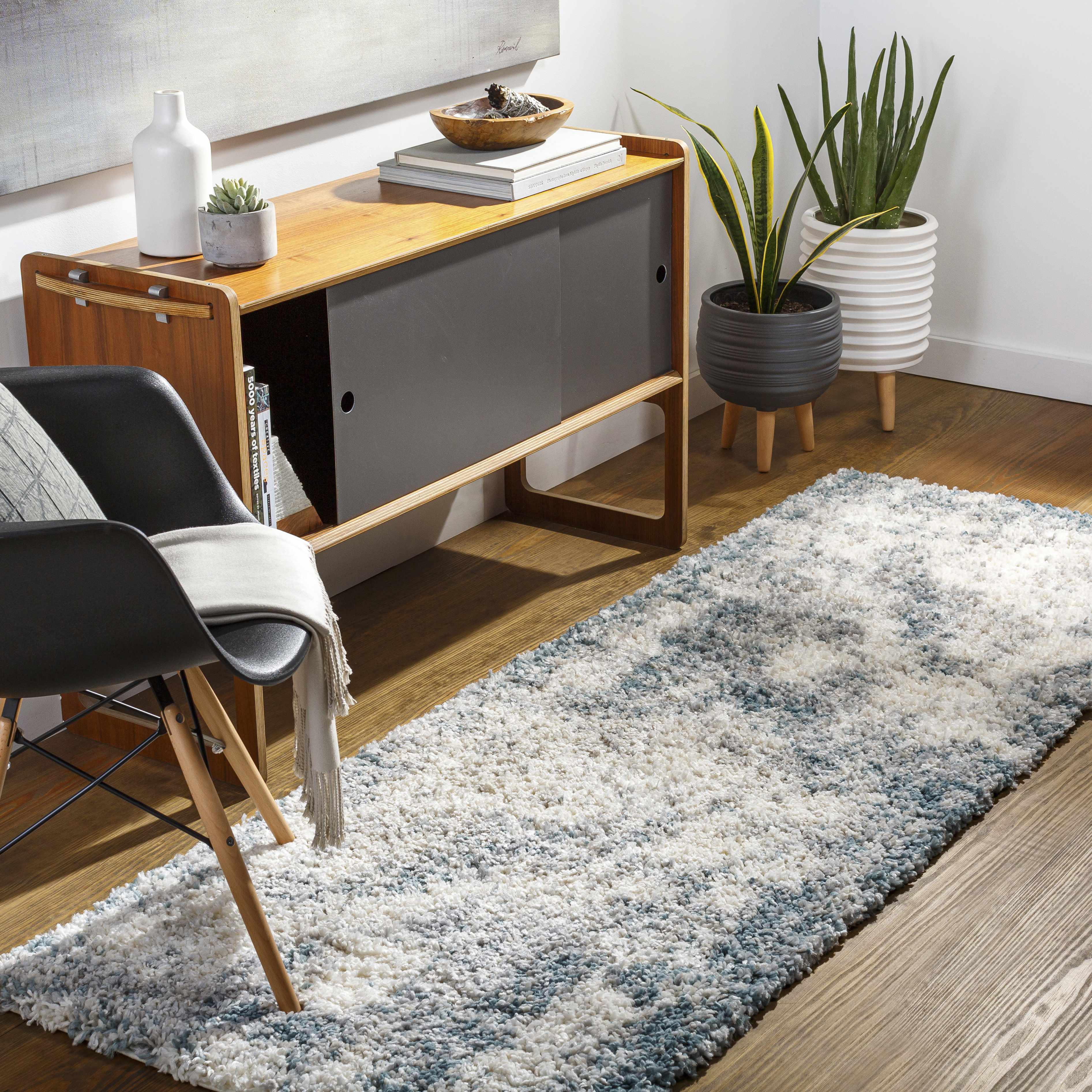 Tagas Abstract Gray Plush Rug - Image 6