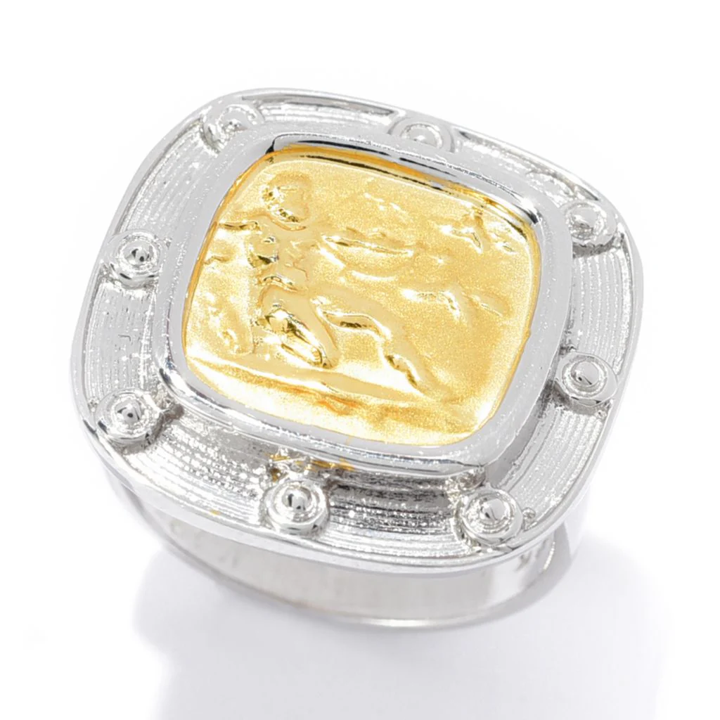 Tagliamonte 18K Gold Plated Sterling Silver Hercules Cushion Shape Ring - Image 3