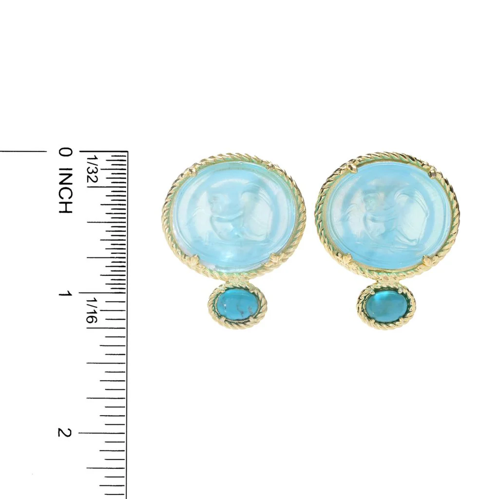 Tagliamonte 18K Gold Plated Venetian Glass Cameo & Choice of Gem Earrings - Image 2