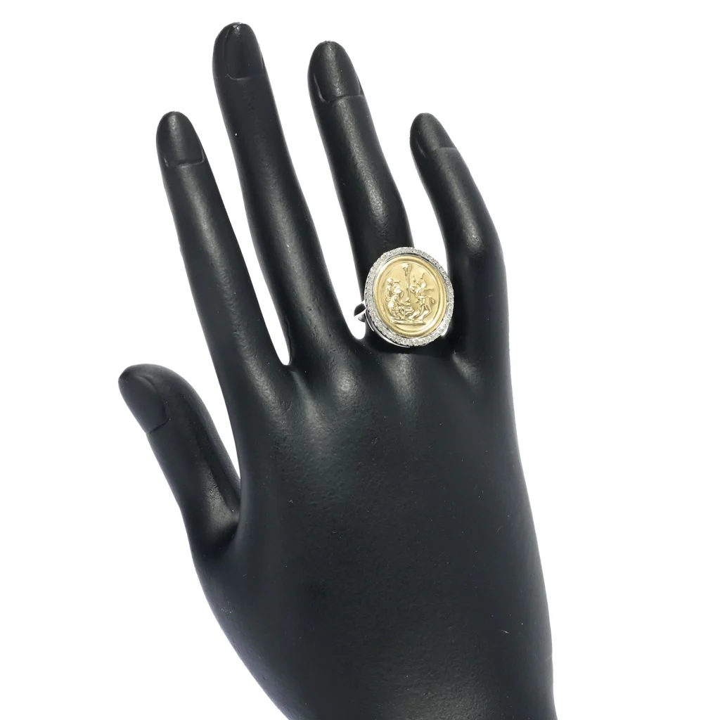 Tagliamonte Two-tone Maypole Cameo Diamond Accented Oval Ring - Image 2