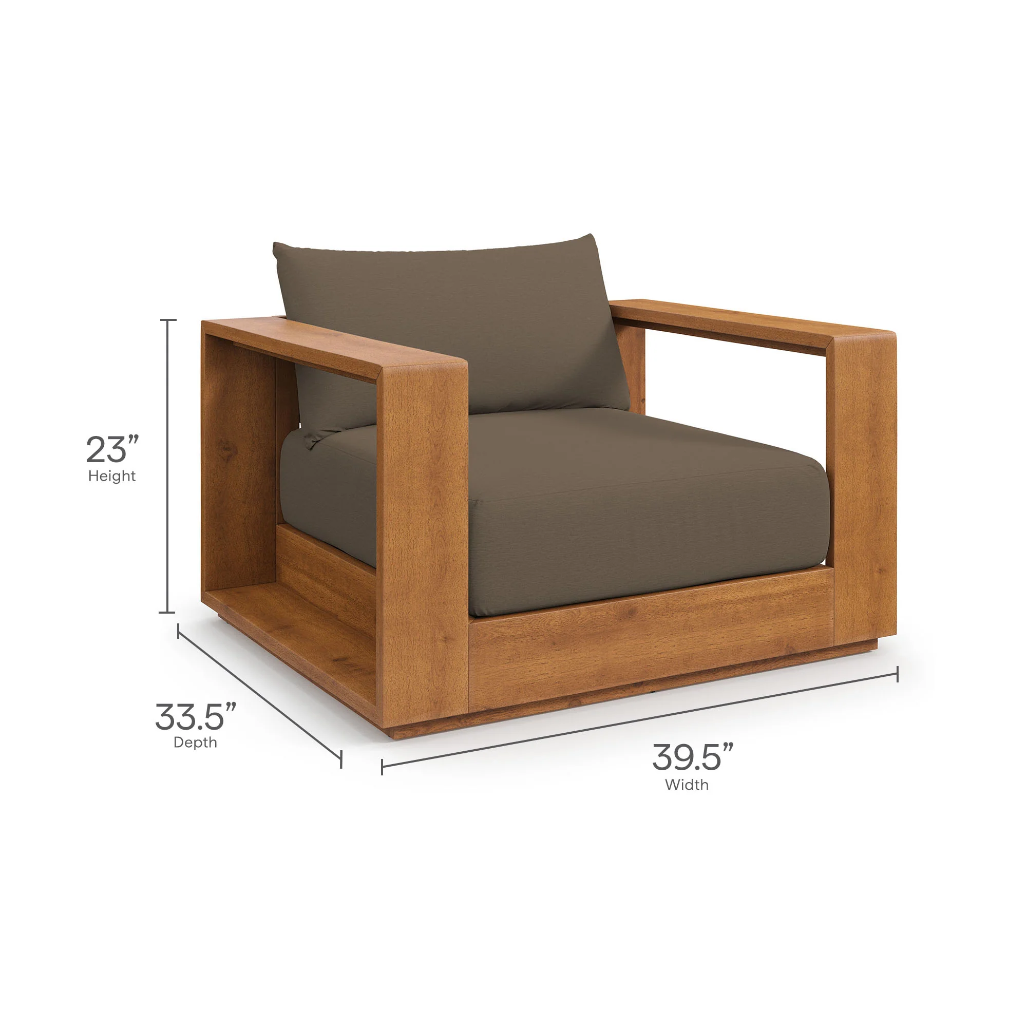 Tahoe 2-Piece Outdoor Patio Acacia Wood Armchair and Ottoman Set by Modway - Image 12