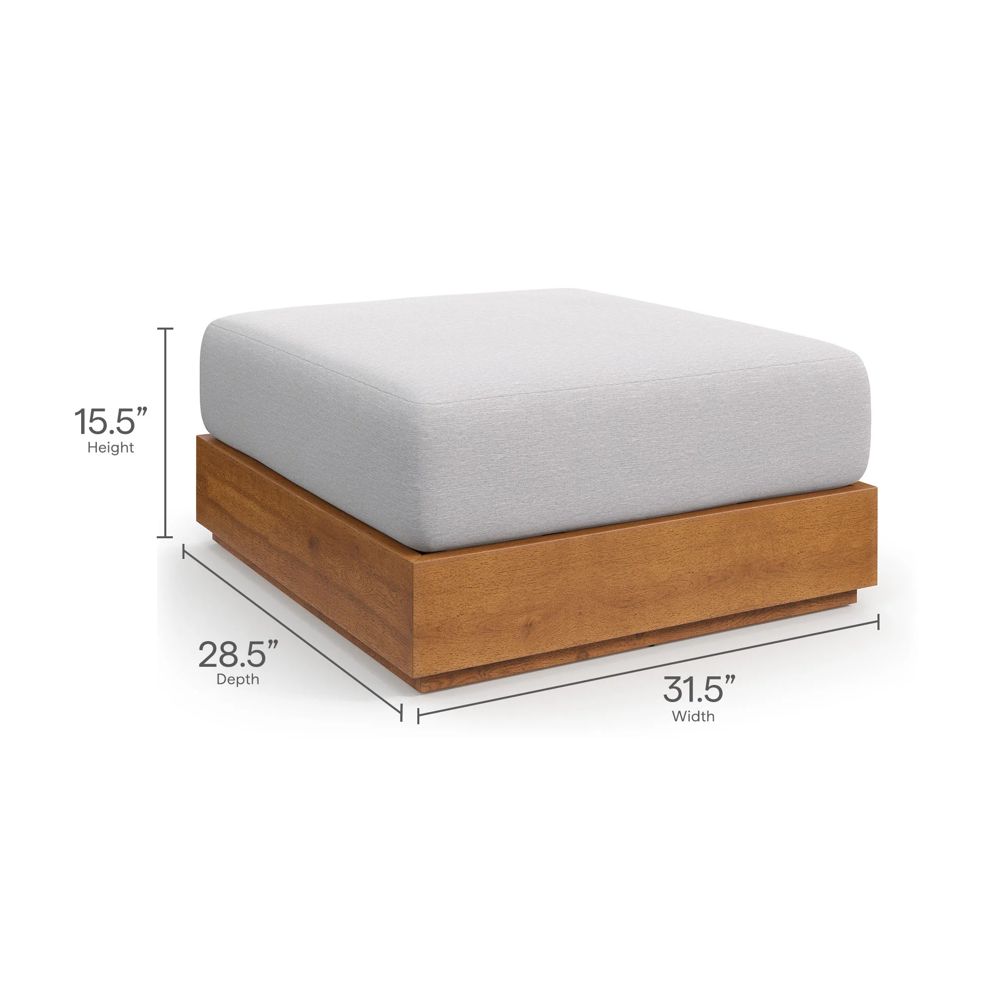 Tahoe 2-Piece Outdoor Patio Acacia Wood Armchair and Ottoman Set by Modway - Image 5
