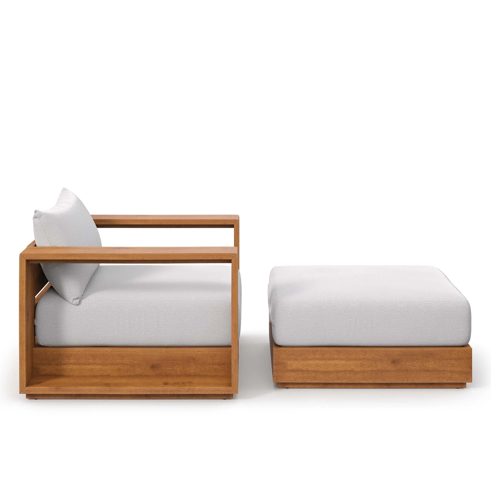 Tahoe 2-Piece Outdoor Patio Acacia Wood Armchair and Ottoman Set by Modway - Image 6