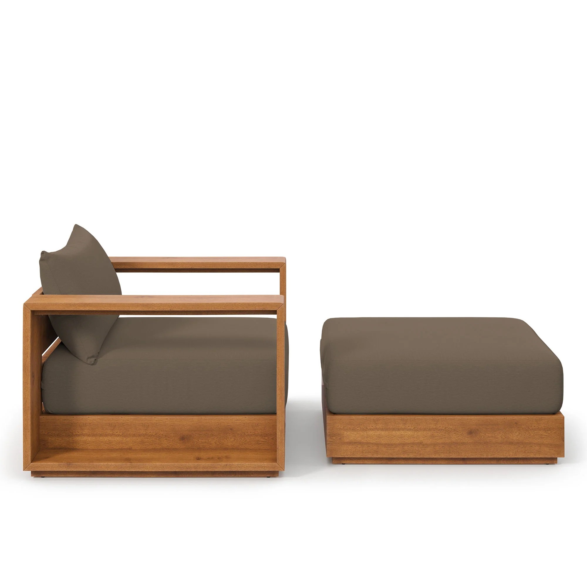 Tahoe 2-Piece Outdoor Patio Acacia Wood Armchair and Ottoman Set by Modway - Image 9