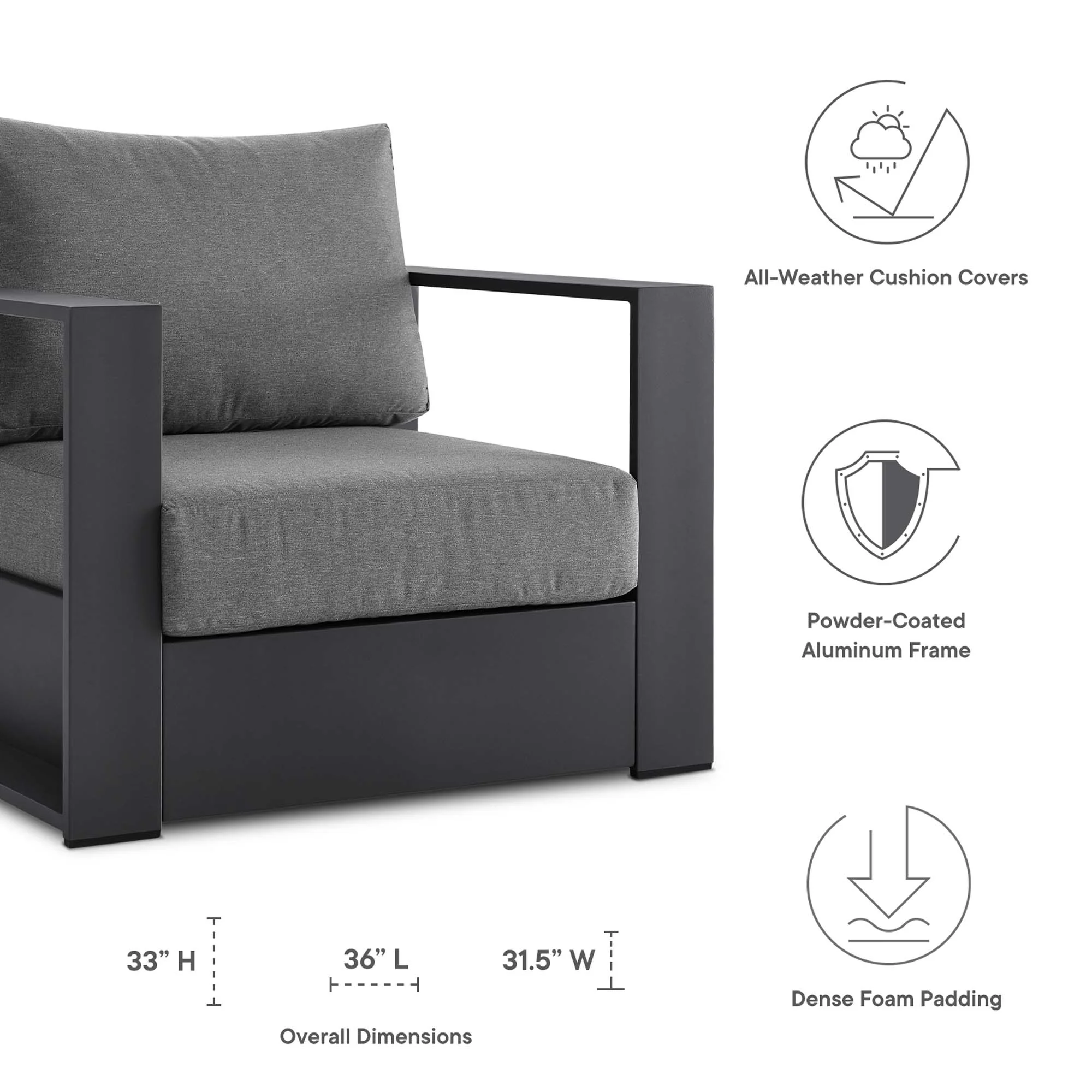 Tahoe 2-Piece Outdoor Patio Powder-Coated Aluminum Armchair Set by Modway - Image 34