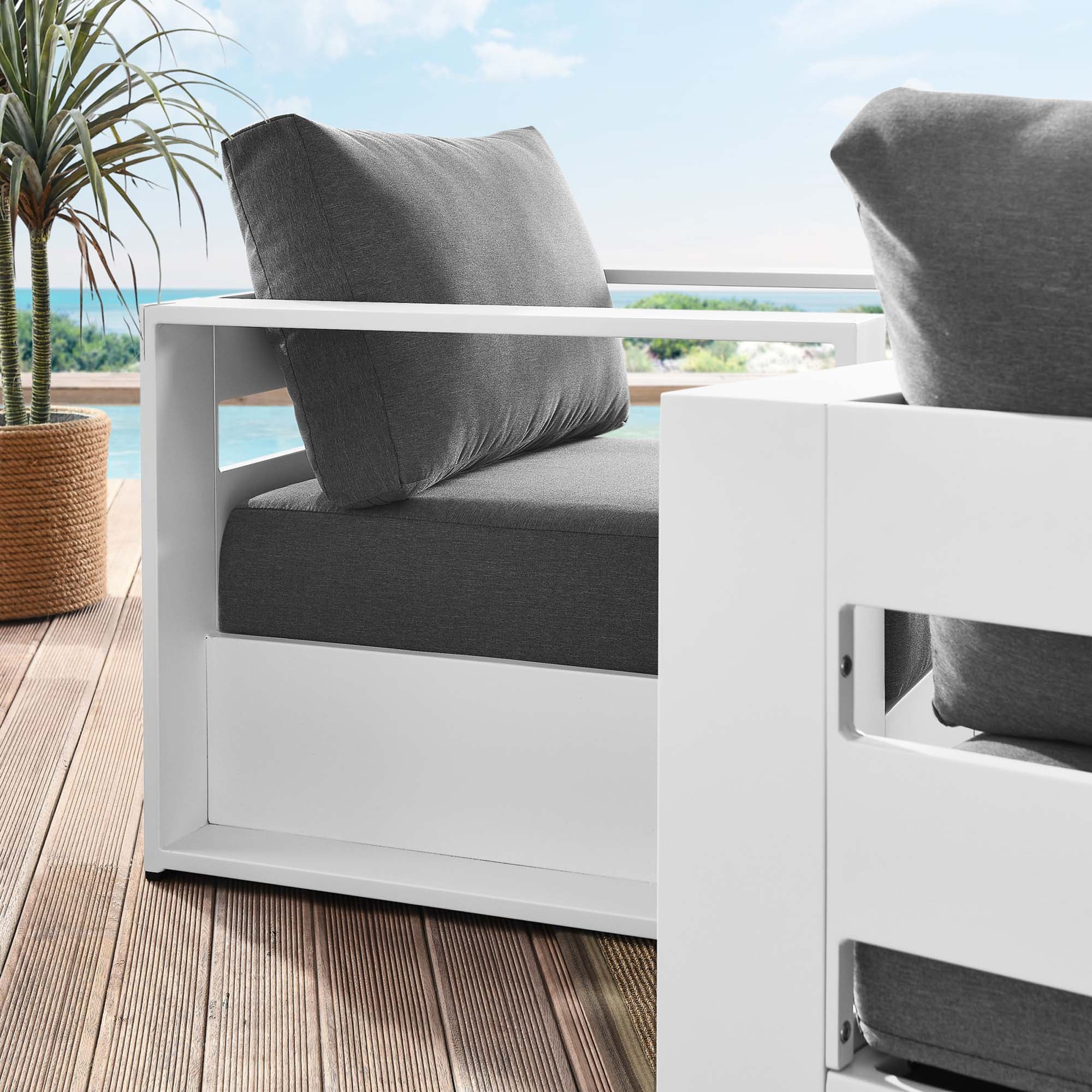 Tahoe 2-Piece Outdoor Patio Powder-Coated Aluminum Armchair Set by Modway - Image 7