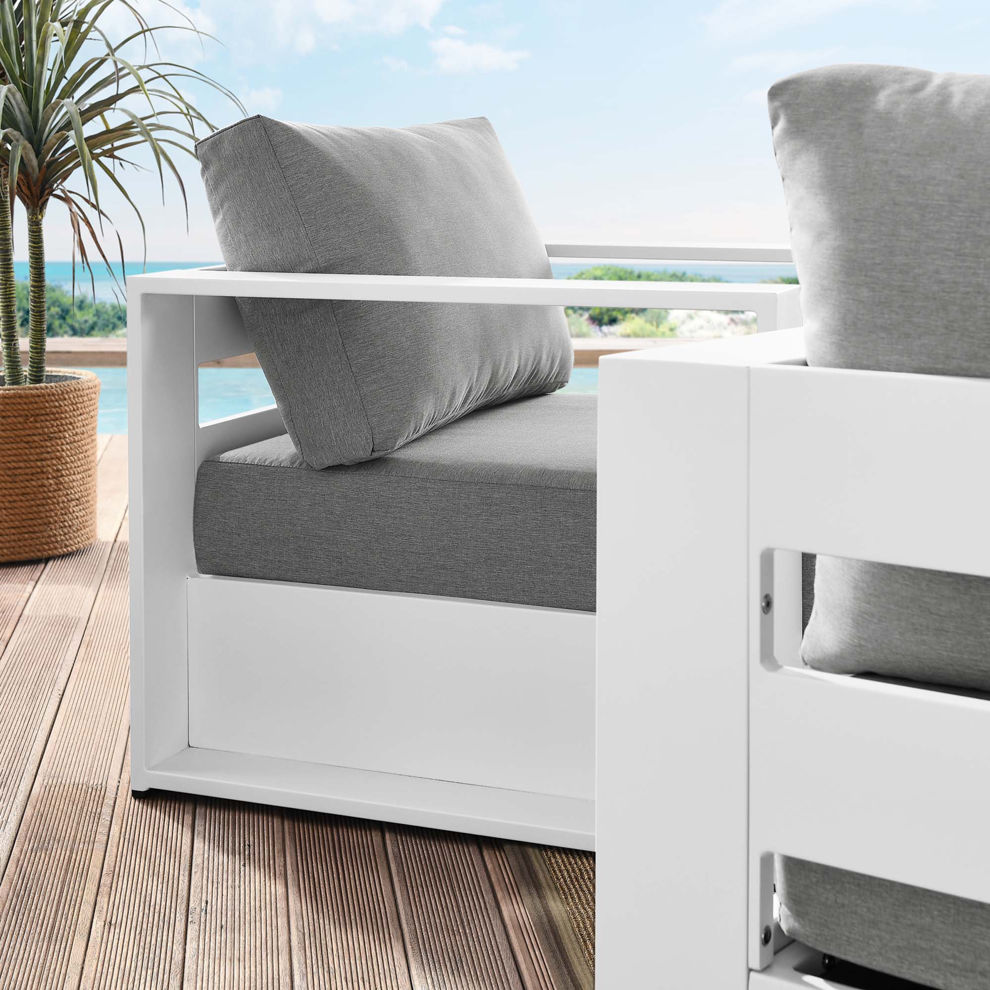 Tahoe 2-Piece Outdoor Patio Powder-Coated Aluminum Armchair Set by Modway - Image 9