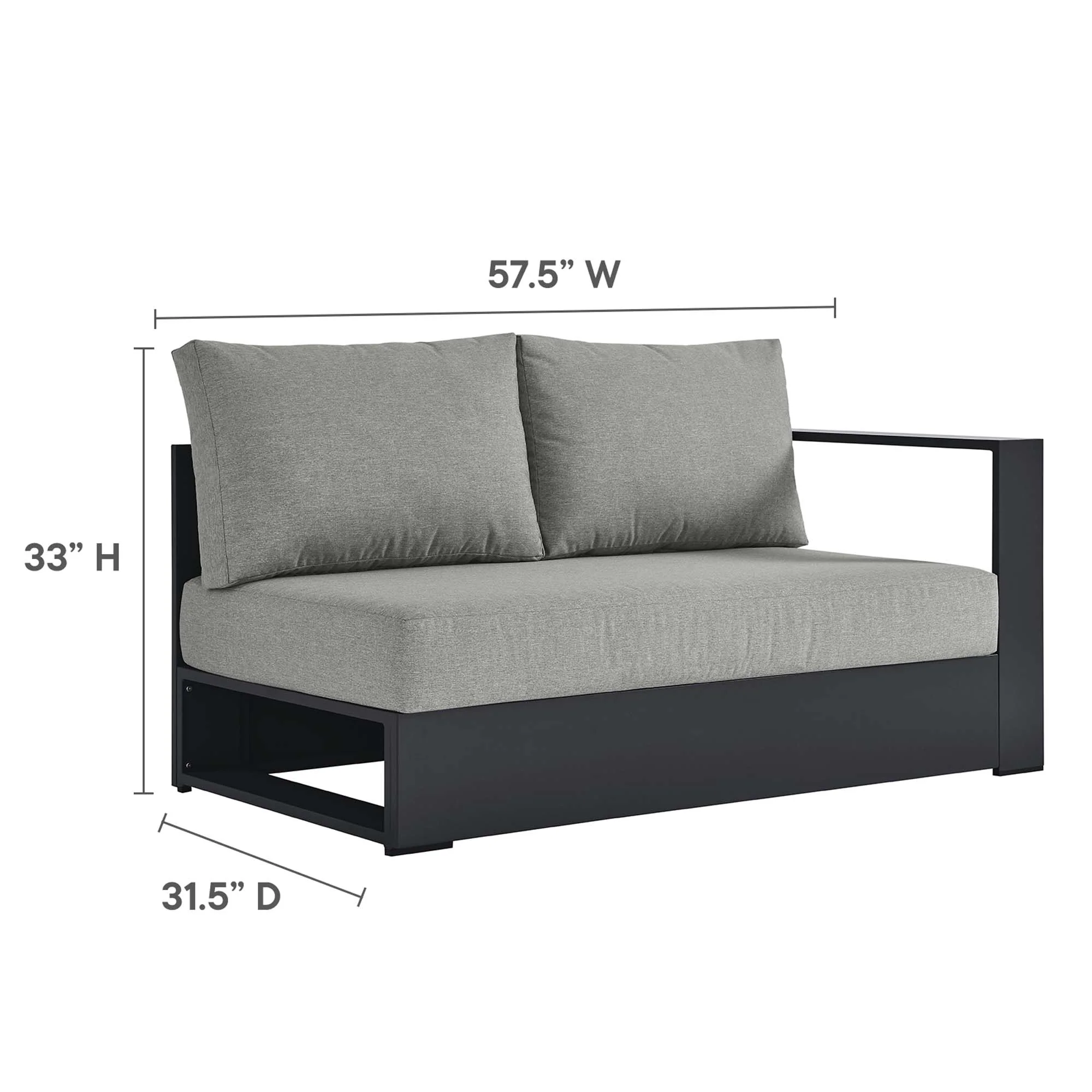 Tahoe 2-Piece Outdoor Patio Powder-Coated Aluminum Sectional Sofa Set - Image 14