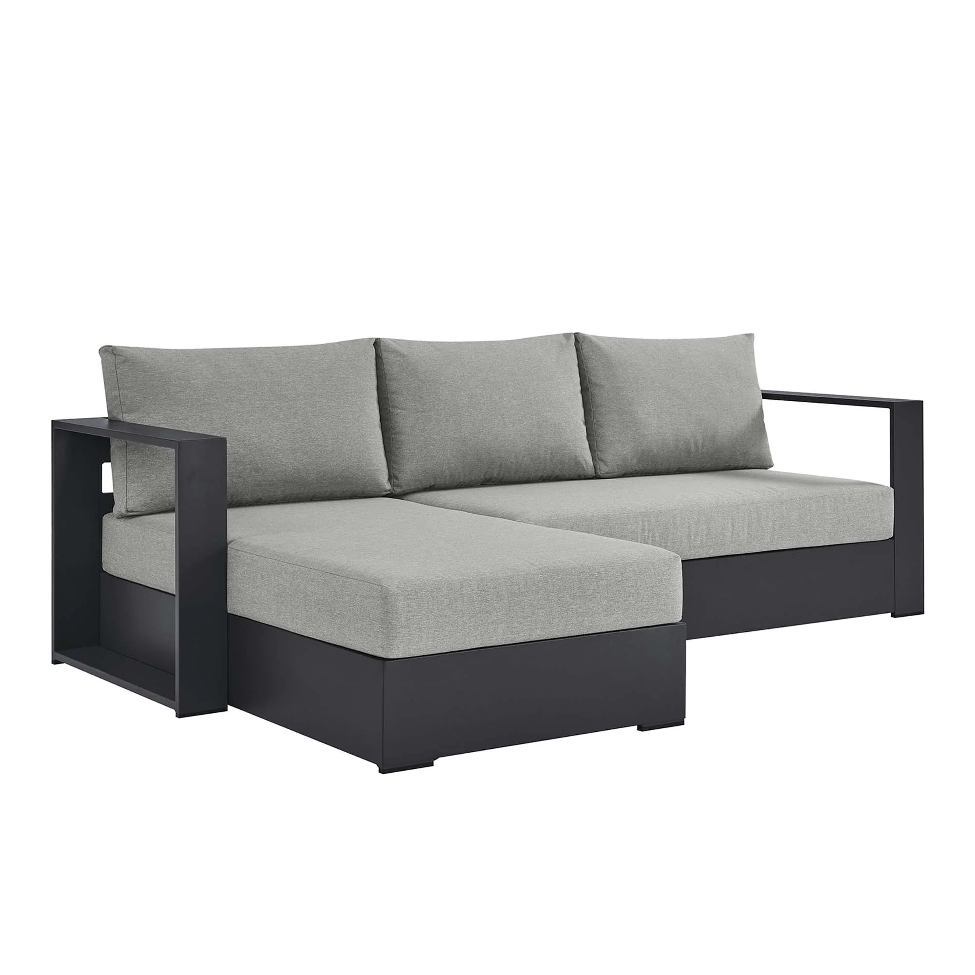 Tahoe 2-Piece Outdoor Patio Powder-Coated Aluminum Sectional Sofa Set - Image 20