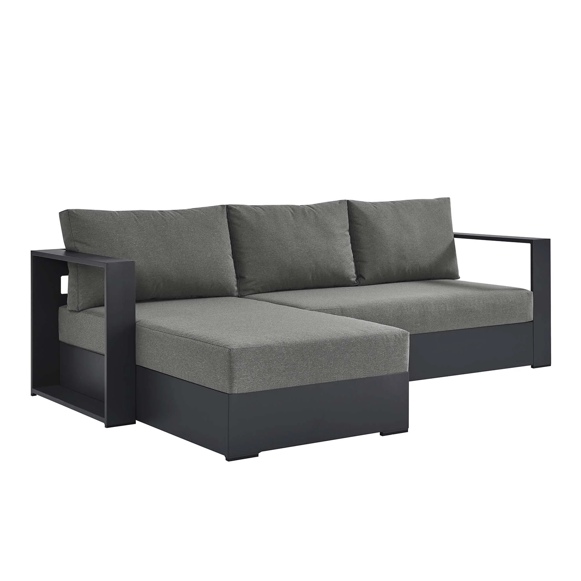 Tahoe 2-Piece Outdoor Patio Powder-Coated Aluminum Sectional Sofa Set - Image 21