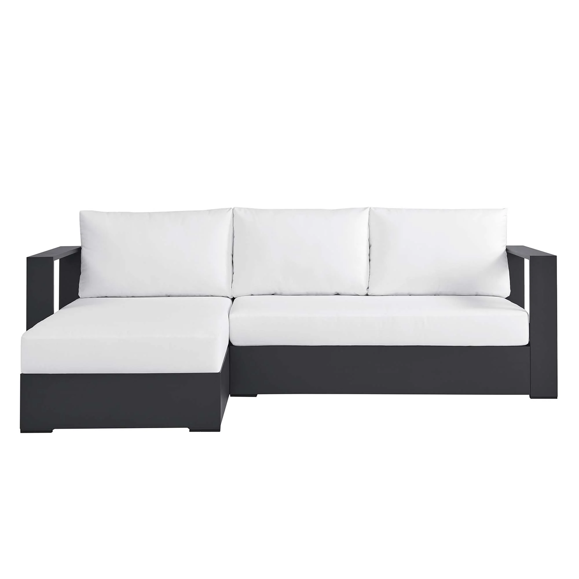 Tahoe 2-Piece Outdoor Patio Powder-Coated Aluminum Sectional Sofa Set - Image 5