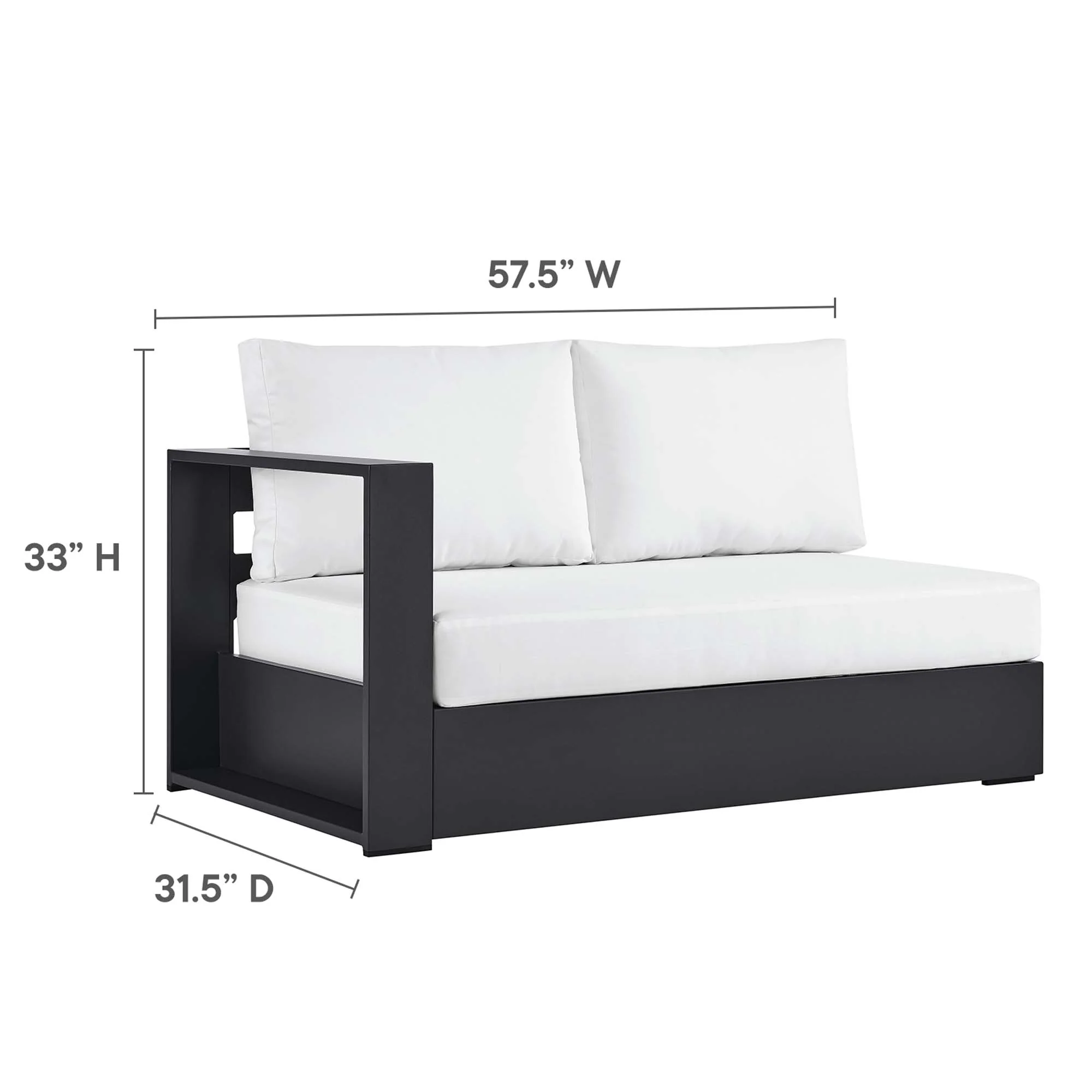 Tahoe 2-Piece Outdoor Aluminum Chaise Sectional Sofa - Image 3