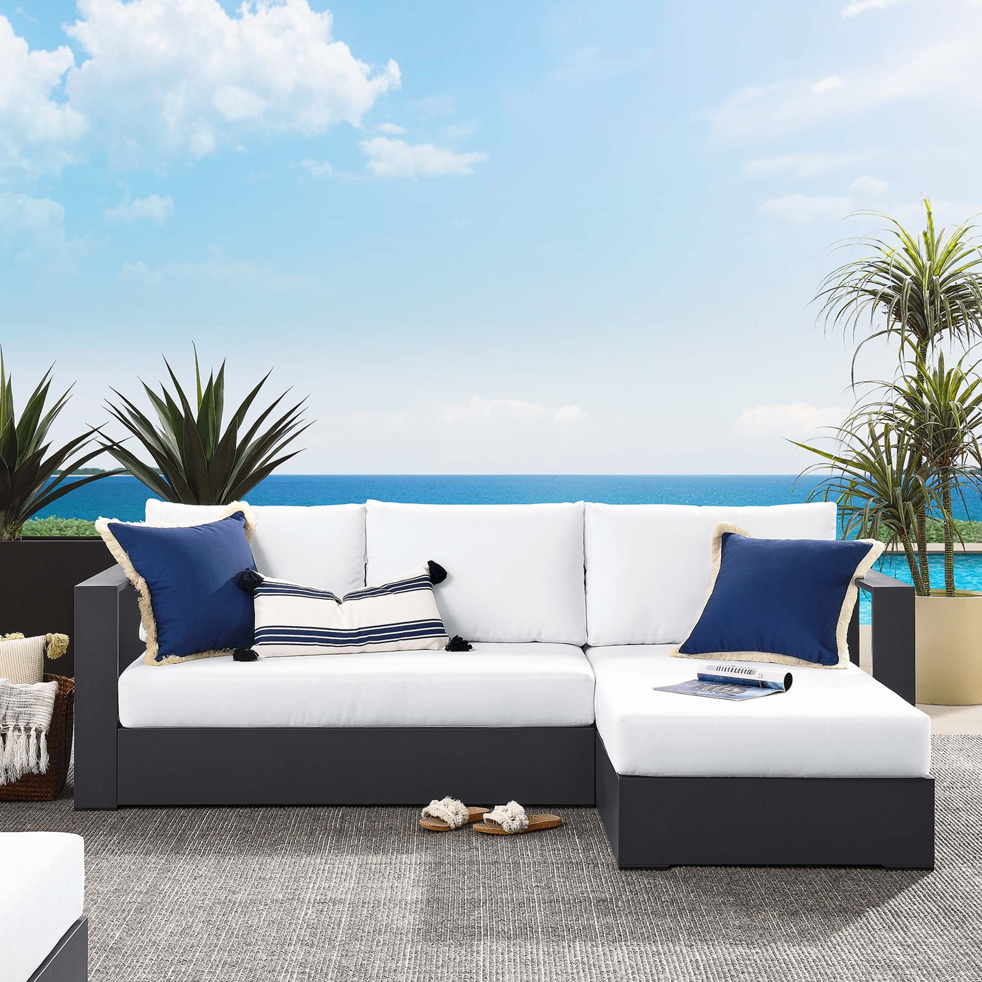 Tahoe 2-Piece Outdoor Aluminum Chaise Sectional Sofa - Image 6