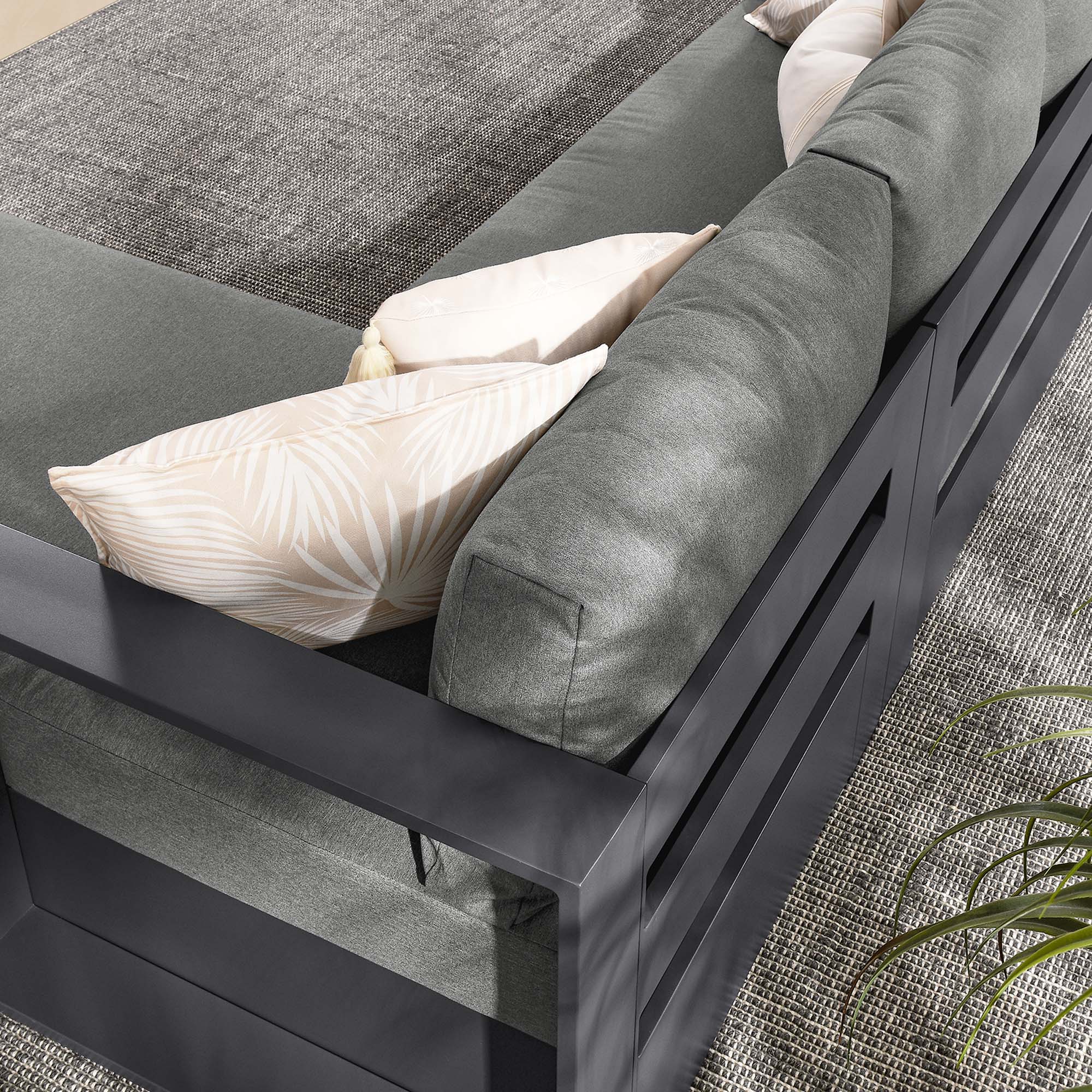 Tahoe 2-Piece Outdoor Aluminum Chaise Sectional Sofa - Image 9