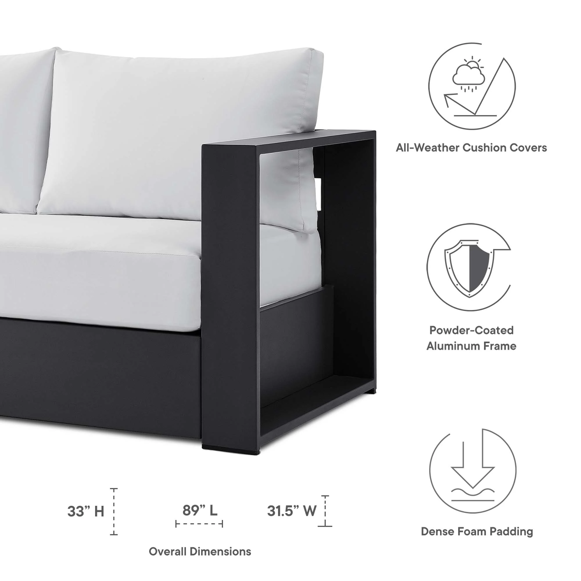Tahoe 2-Piece Outdoor Patio Powder-Coated Aluminum Set by Modway - Image 33