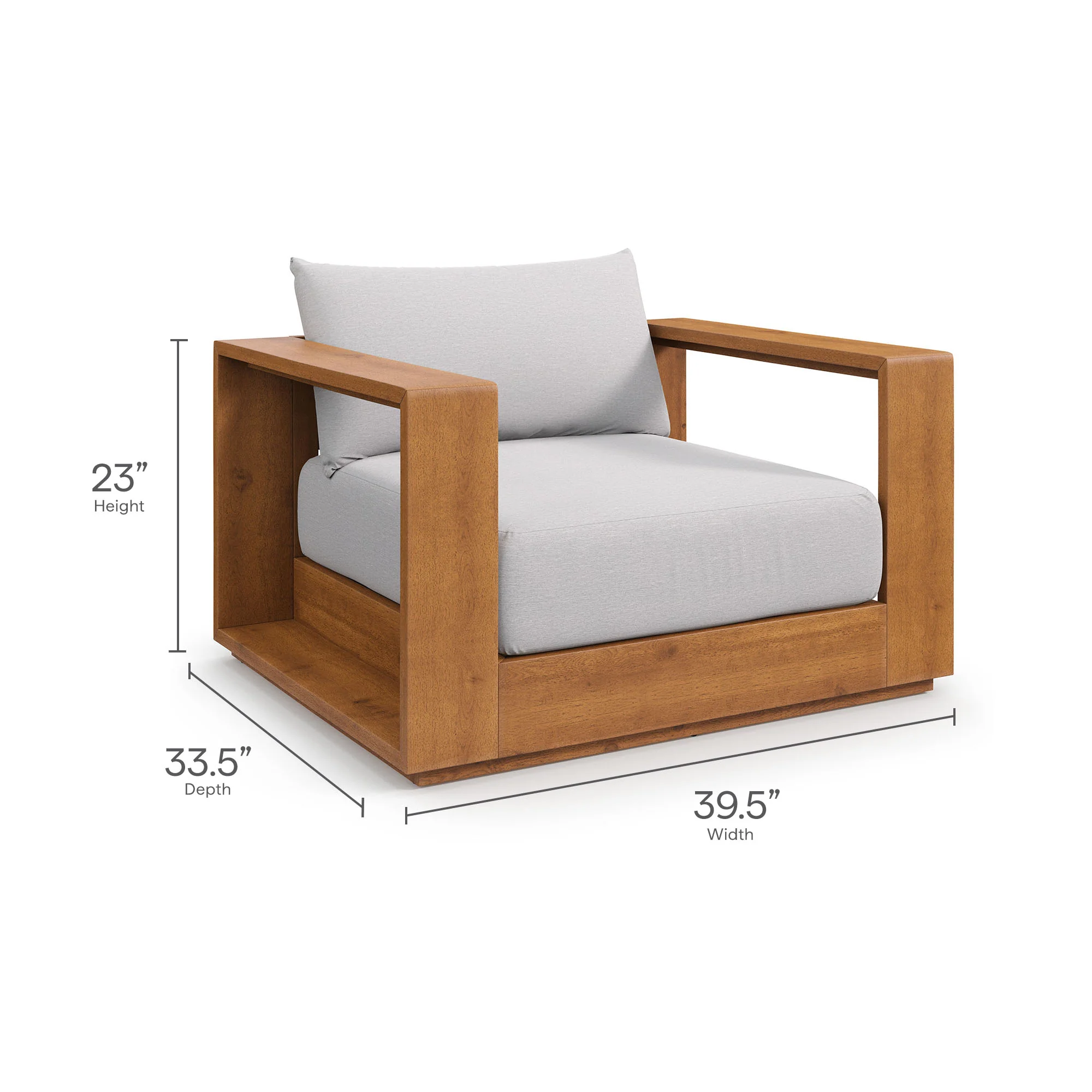 Tahoe 3-Piece Outdoor Patio Acacia Wood Furniture Set by Modway - Image 4