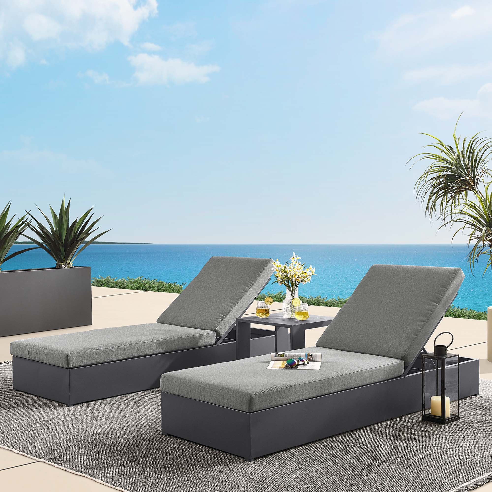 Tahoe 3-Piece Outdoor Patio Chaise Lounge Set - Image 11