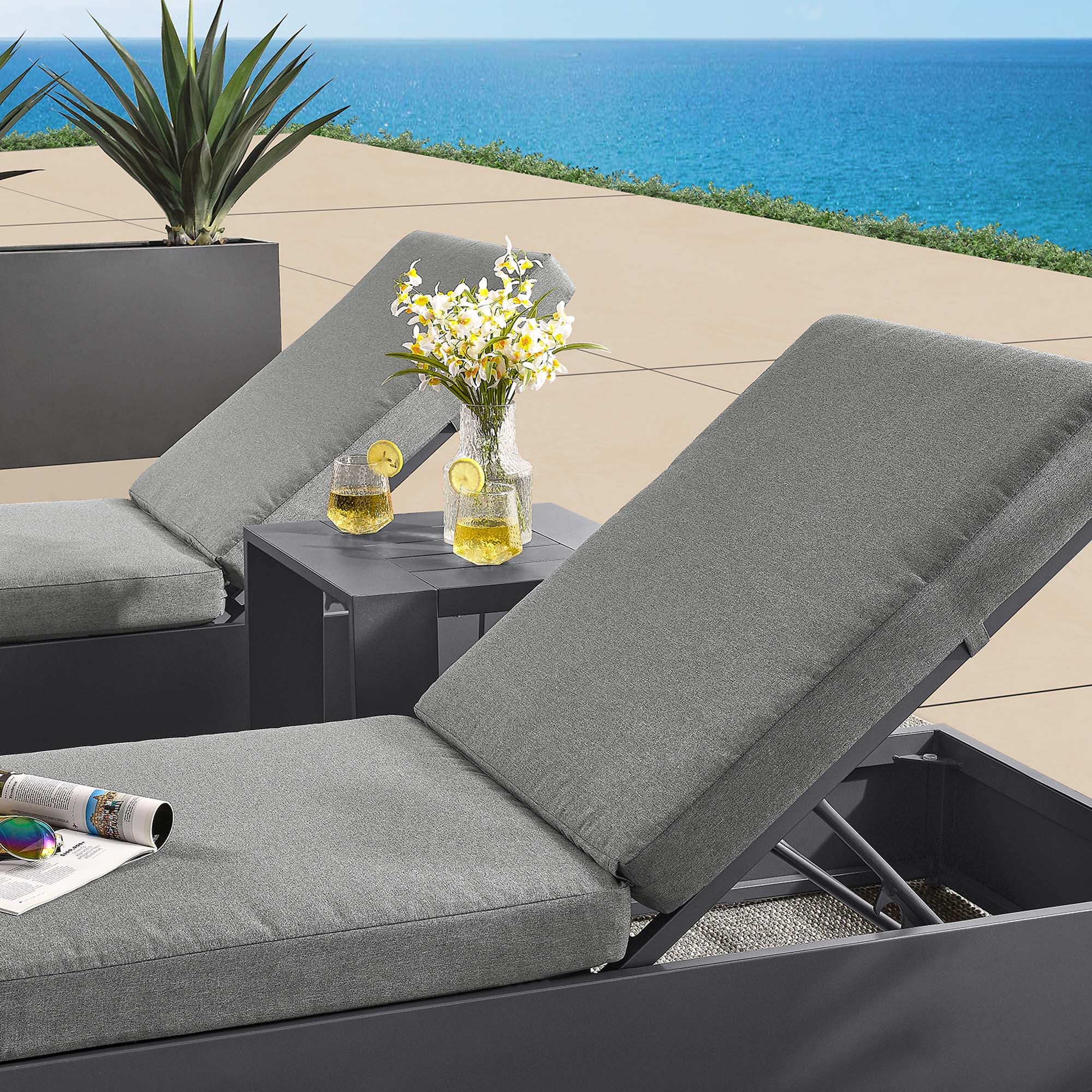 Tahoe 3-Piece Outdoor Patio Chaise Lounge Set - Image 9