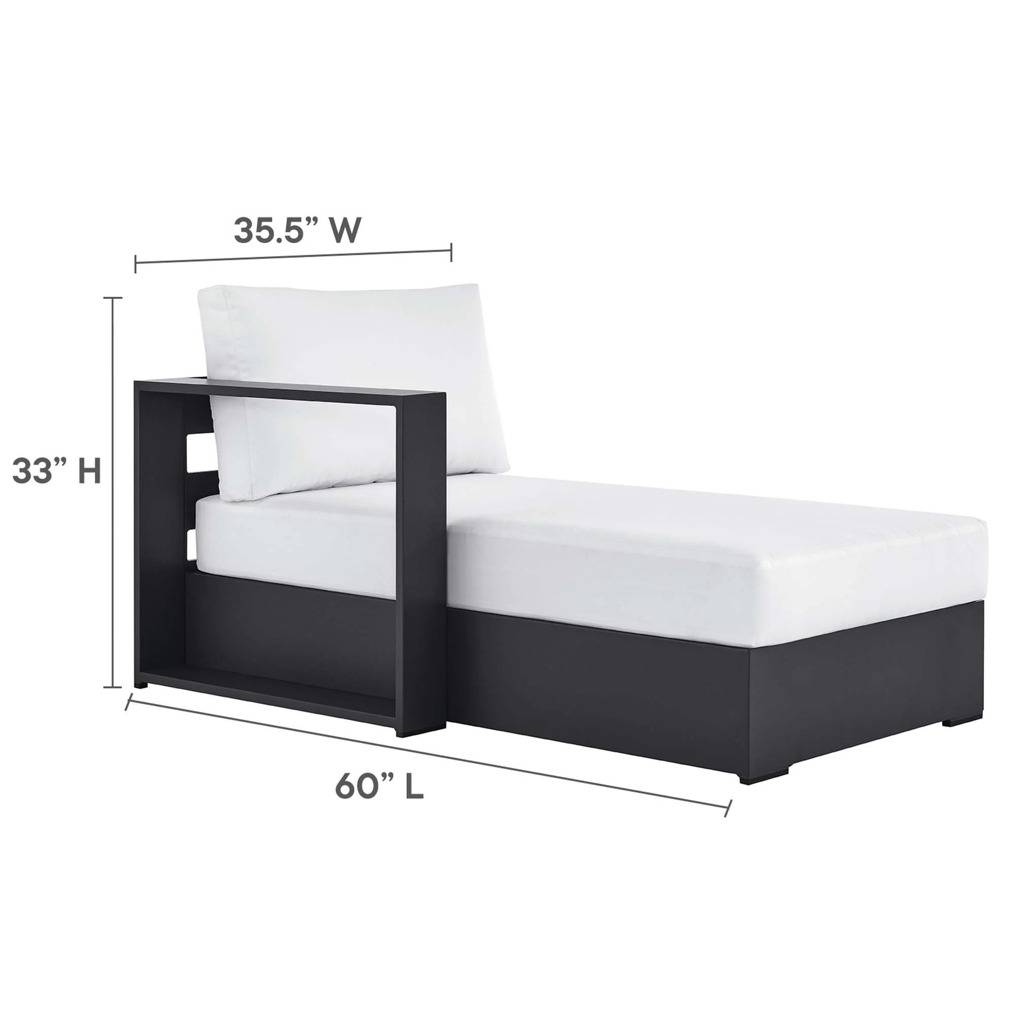 Tahoe 3-Piece Outdoor Patio Powder-Coated Aluminum Sectional Sofa Set by Modway - Image 3