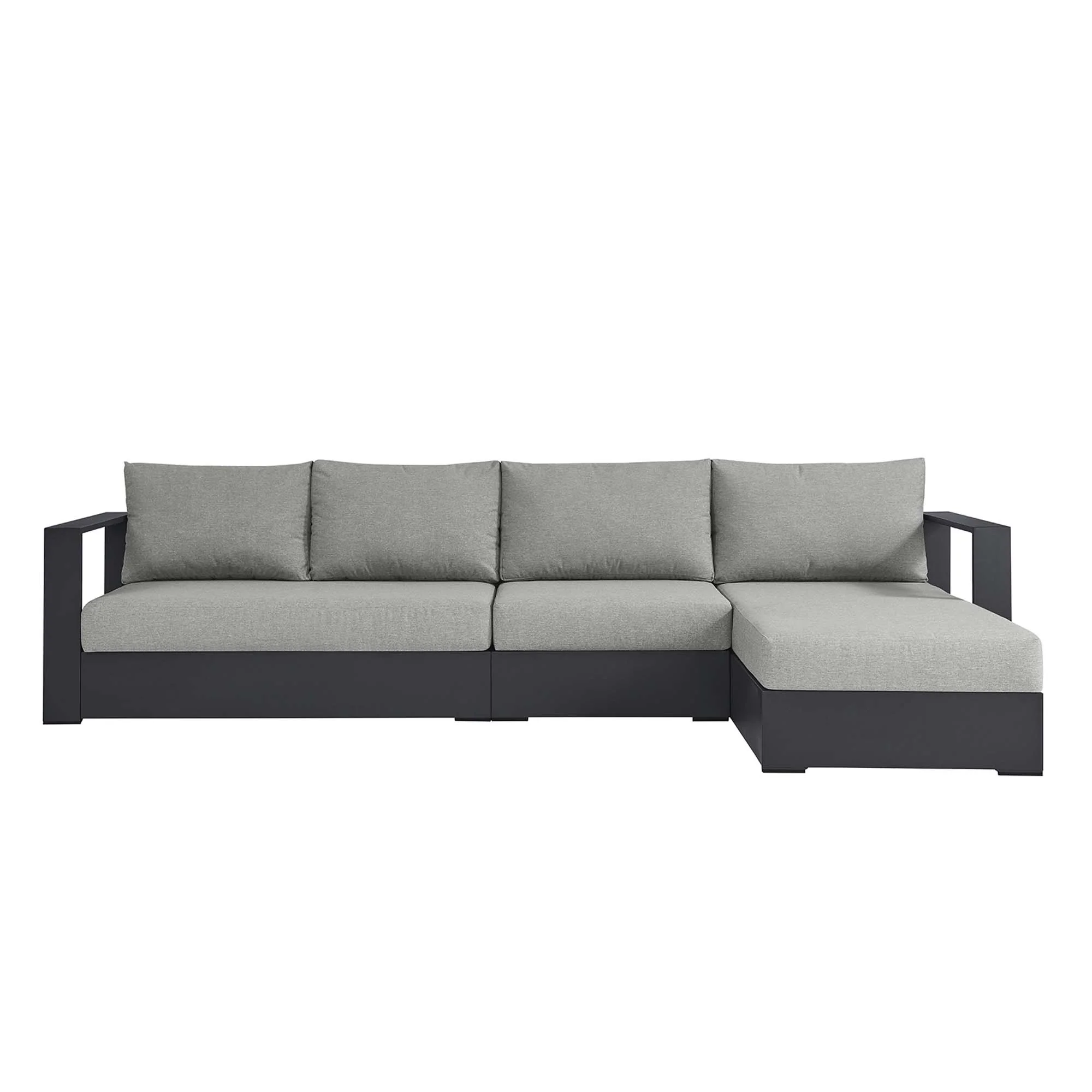 Tahoe 3-Piece Outdoor Patio Powder-Coated Aluminum Sectional Sofa Set - Image 10