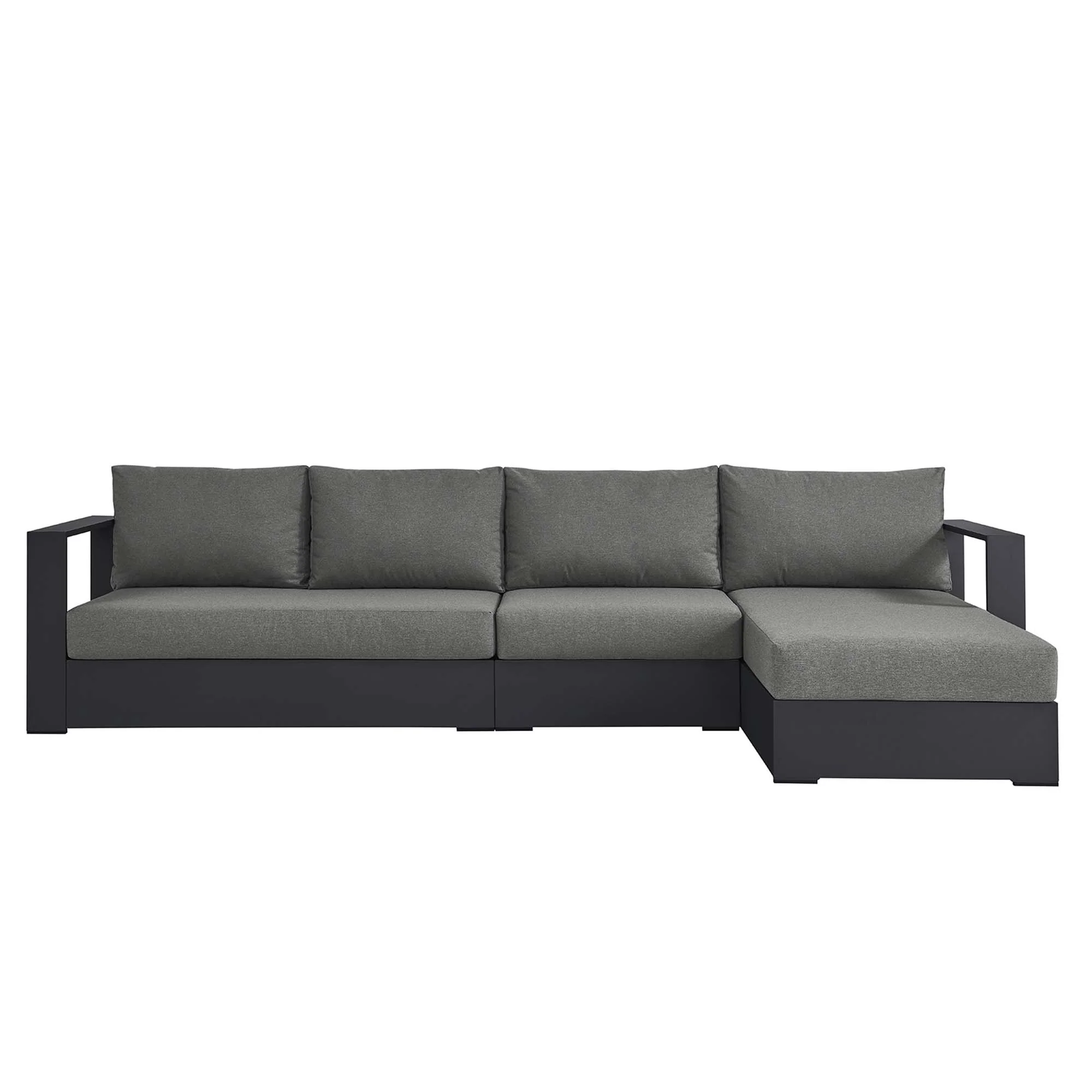 Tahoe 3-Piece Outdoor Patio Powder-Coated Aluminum Sectional Sofa Set - Image 11